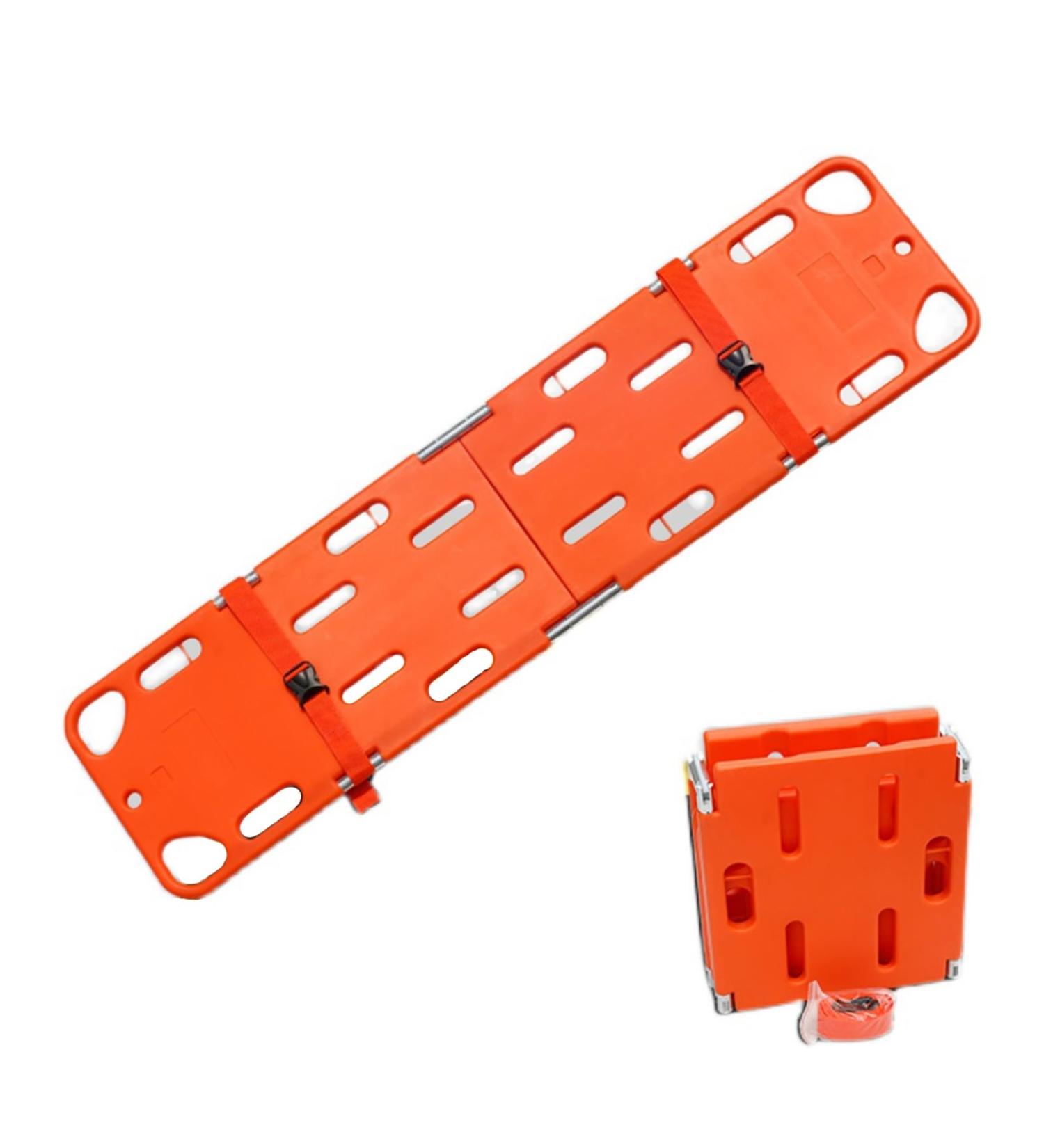 Portable Folding Water Rescue Stretcher | 4-Folded Vertebral Beam | Emergency Evacuation Board with Seat Belt | Ideal for Camping & Outdoor Use - 191x47cm - Buy Online on GoSupps.com