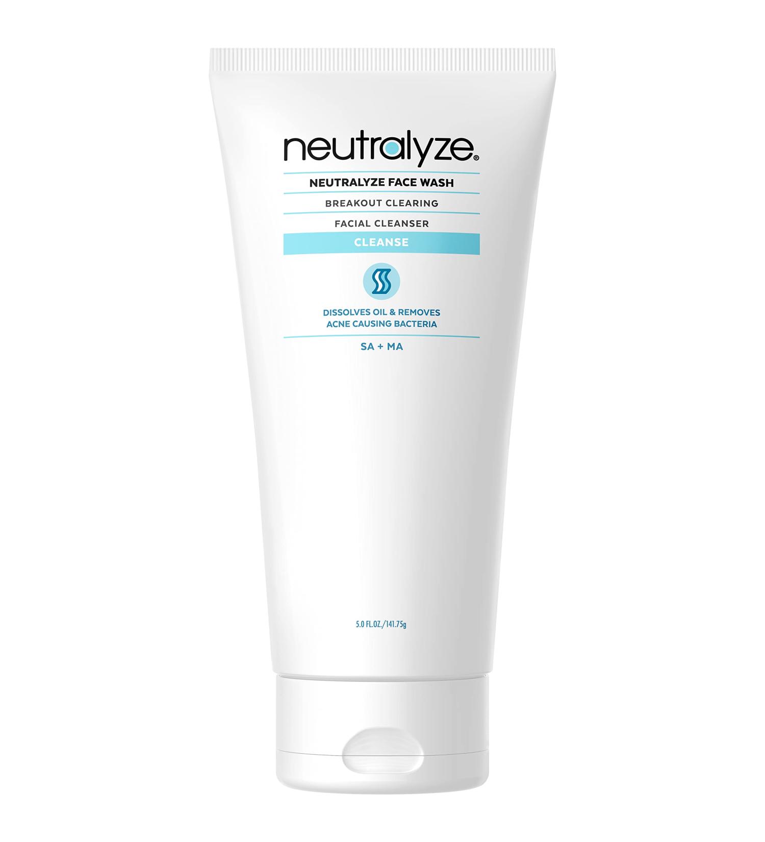Neutralyze Maximum Strength 2% Mandelic Acid & Salicylic Acid Cleanser - Medical Grade Acne Face Wash for Clear Skin (90+ Day) - Buy Online on GoSupps.com
