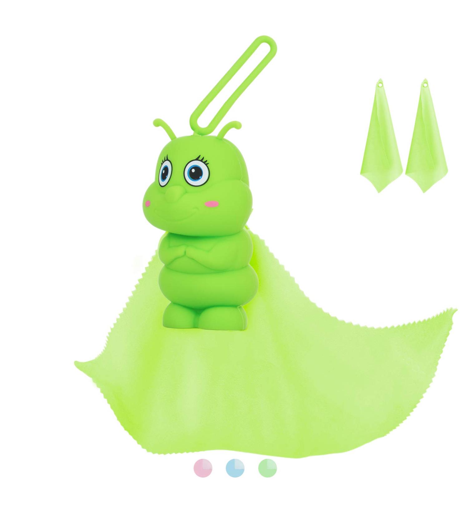 Portable Microfiber Cleaning Cloth & Bag Charm Keychain - 8x8 inches Safe for Eyeglasses & Screens Includes 2 Refills (Green - Buy Online on GoSupps.com