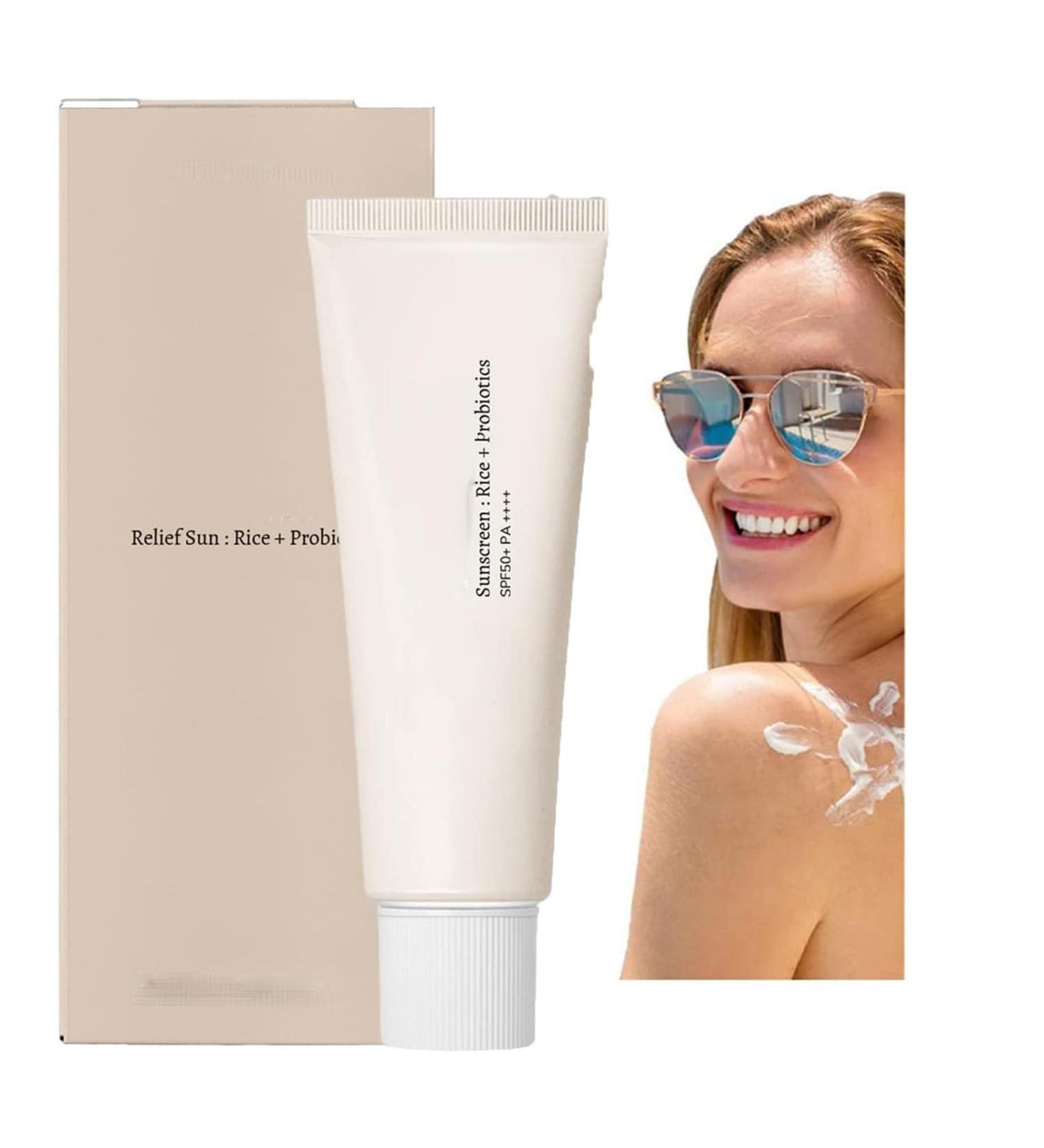 Face Sunscreen Korean Rescue Sunscreen Organic Rice Sunscreen Spf50 Pa+++ Nourishing Skin Protection & UV Defense Sun Protection For All Skin Types - Buy Online on GoSupps.com