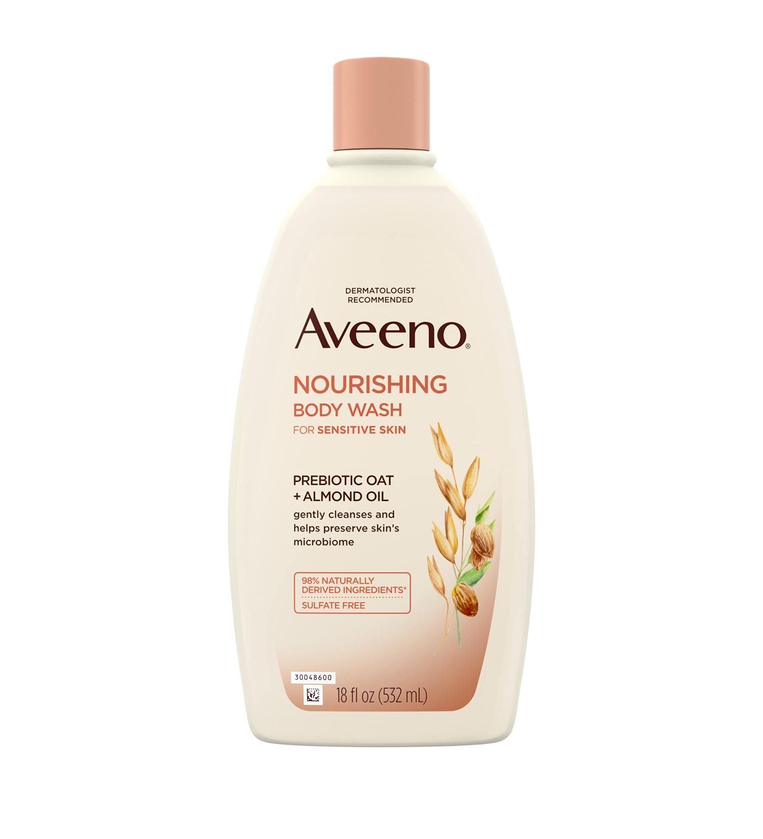Aveeno Nourishing Body Wash with Prebiotic Oat & Almond Oil - 18 fl oz (532 ml) - Buy Online on GoSupps.com