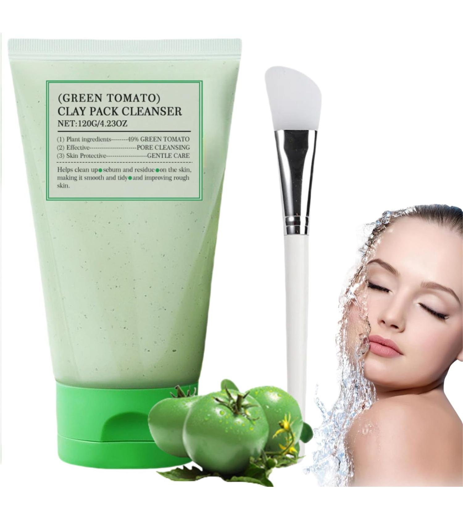 Green Tomat Clay Mask Pore Cleanser Korean Clay Mask For Deep Pore Cleansing Green Tomat Face Masks Skincare Facial Clay Mask for Pores Acne Face Mask Natural Face Mask Clay Deep Cleansing Face Mask - Buy Online on GoSupps.com