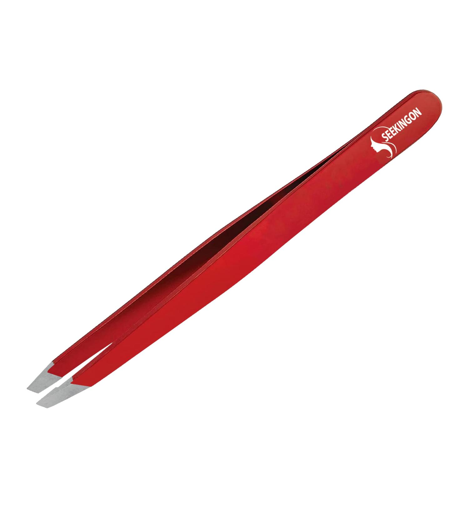 Seekingon Professional Tweezer for Facial Hair Women & Men Stainless Steel Precision Tweezers for Ingrown Hair Tweezers for Men & Women (Red) - Buy Online on GoSupps.com