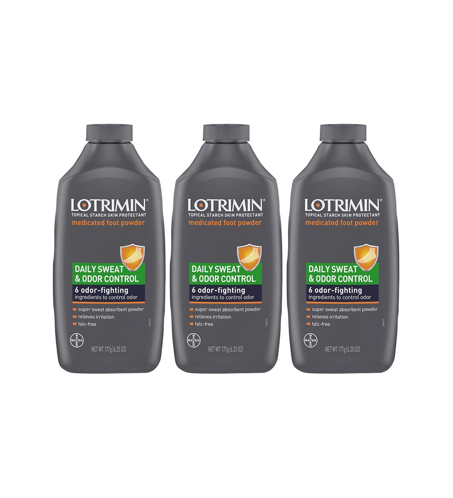 Lotrimin Daily Sweat & Odor Control Foot Powder - 6.25 Oz (Pack of 3) - Buy Online on GoSupps.com