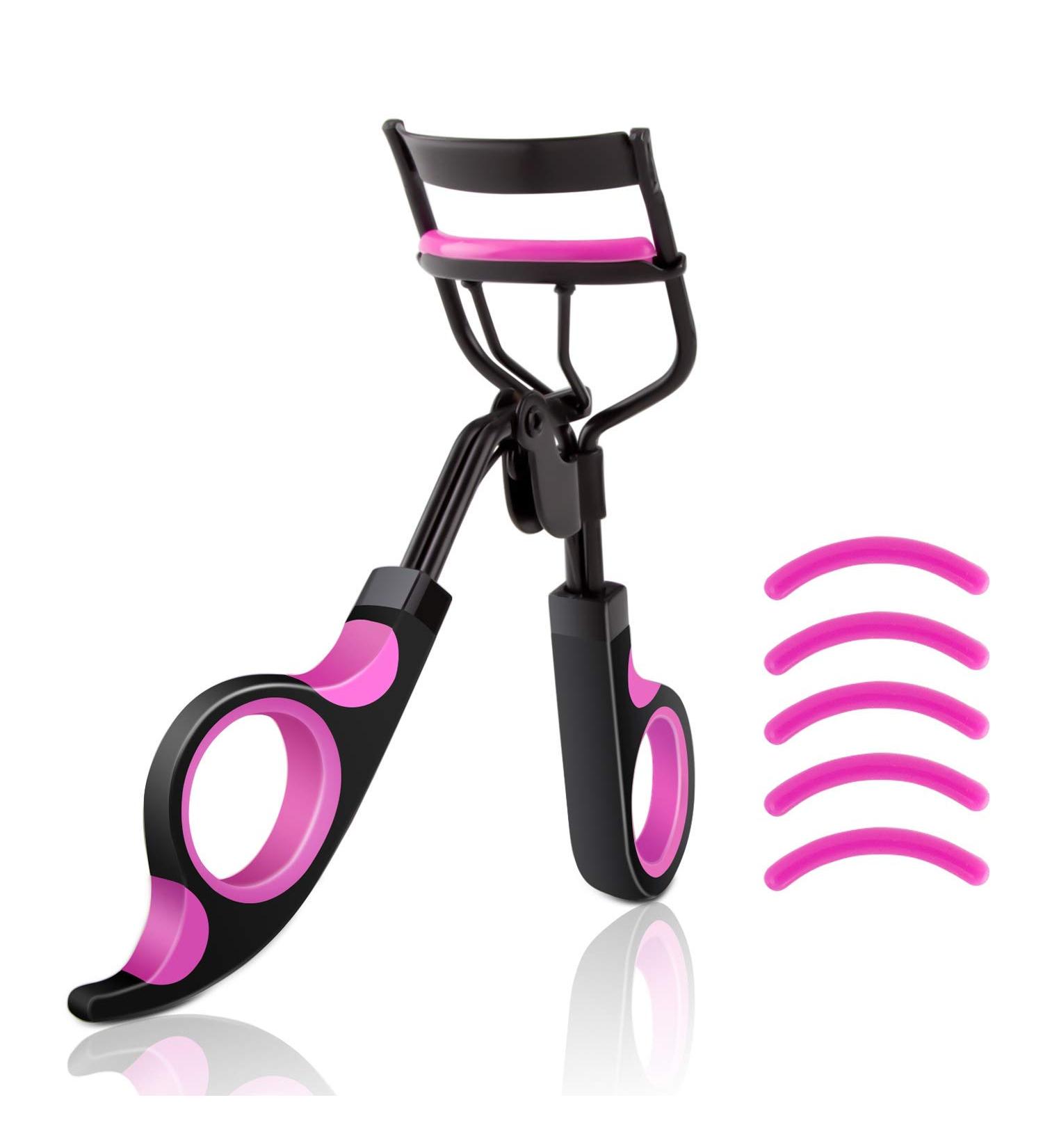 Professional Eyelash Curler with Silicone Pressure Refill Pads Fits All Eye Shapes-No Pinching Get Charming Curled Eyelashes Fits All Eye Shapes (Black) - Buy Online on GoSupps.com