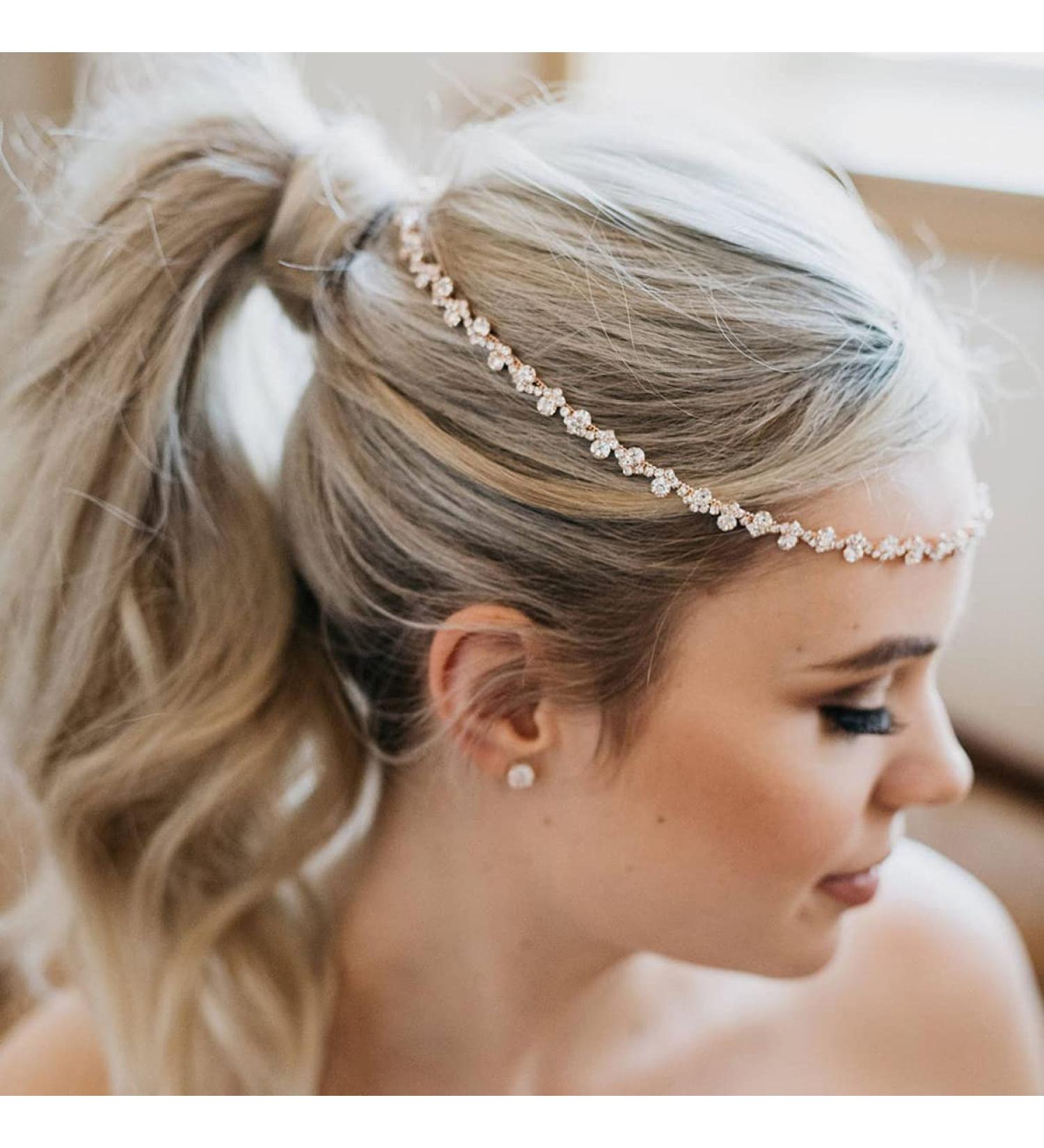 Asphire Vintage Crystal Headband with Side Combs - Sparkling Rhinestone Hair Chain for Women - Buy Online on GoSupps.com