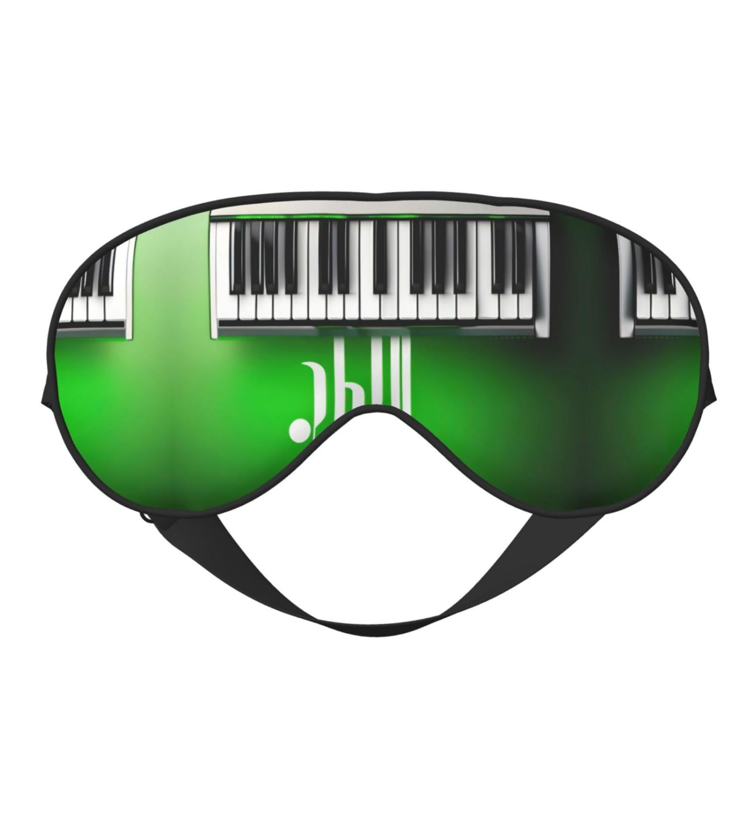 SSIMOO Green & White Piano Keys Print Eye Mask | Ultra-Soft Light-Blocking | Best Comfort for Restful Sleep | International Shipping Available - Buy Online on GoSupps.com
