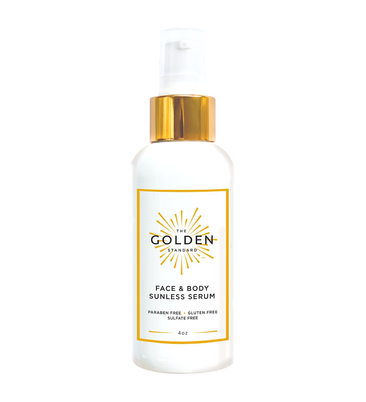 Golden Standard Sunless Tanning Serum - Hydrating Self Tanning Drops for Face and Body - 4 oz, Sulfate, Paraben, and Cruelty Free - Buy Online on GoSupps.com