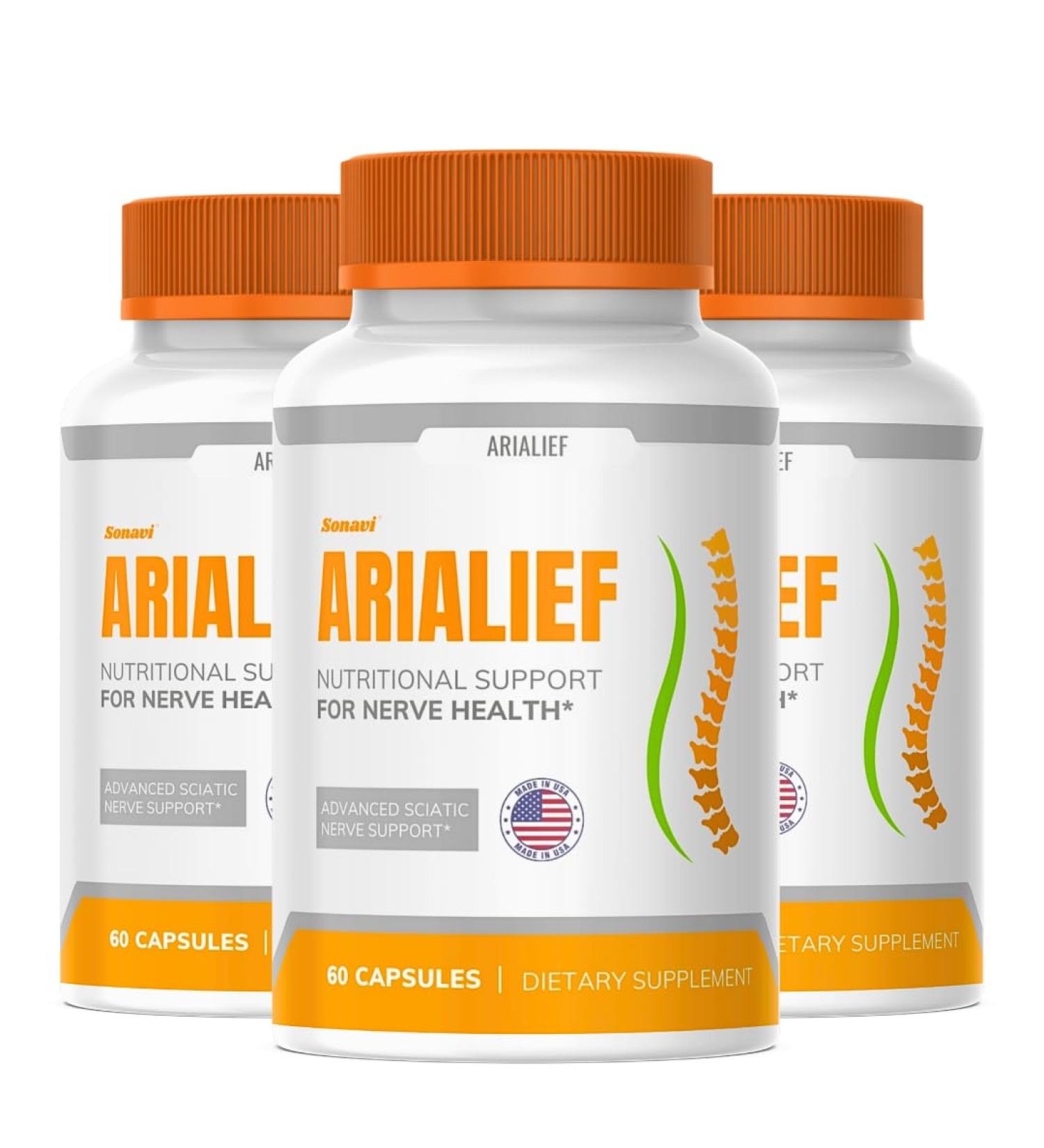 Sonavi Arialief for Neuropathy | Arialief Capsules | Advanced Supplement - (180 Capsules) (Pack 3) - Buy Online on GoSupps.com