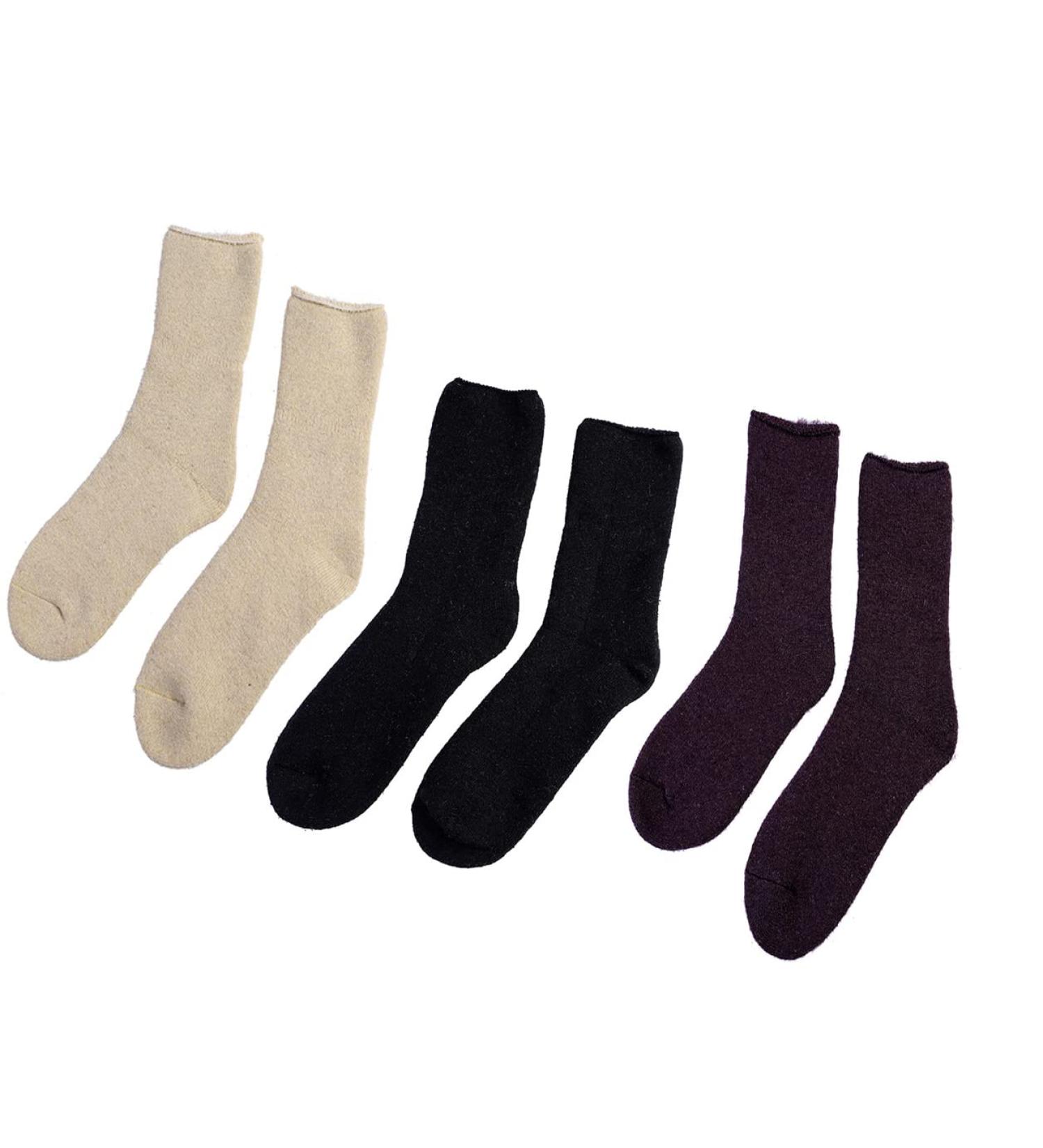 BIHIKI Diabetic Socks for Winter and Cold Season Thick Seamless Toe Socks for Men Women Loose and Non-Binding 3 Pairs 1-1.5 Mix 2