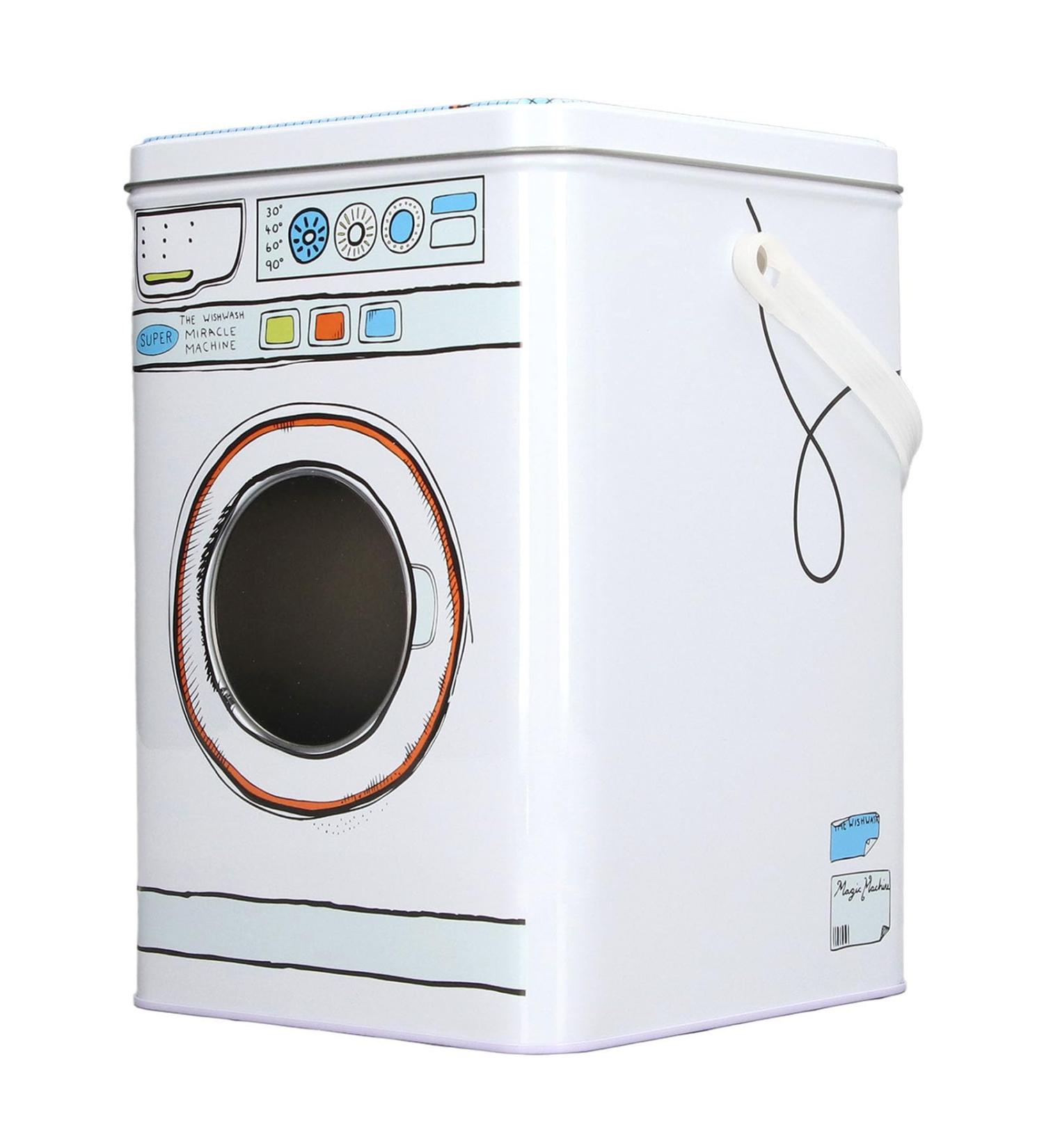 Pwshymi Large Capacity Washing Machine Shape Laundry Detergent Container Iron Material with Perspective Window for Storage - Buy Online on GoSupps.com