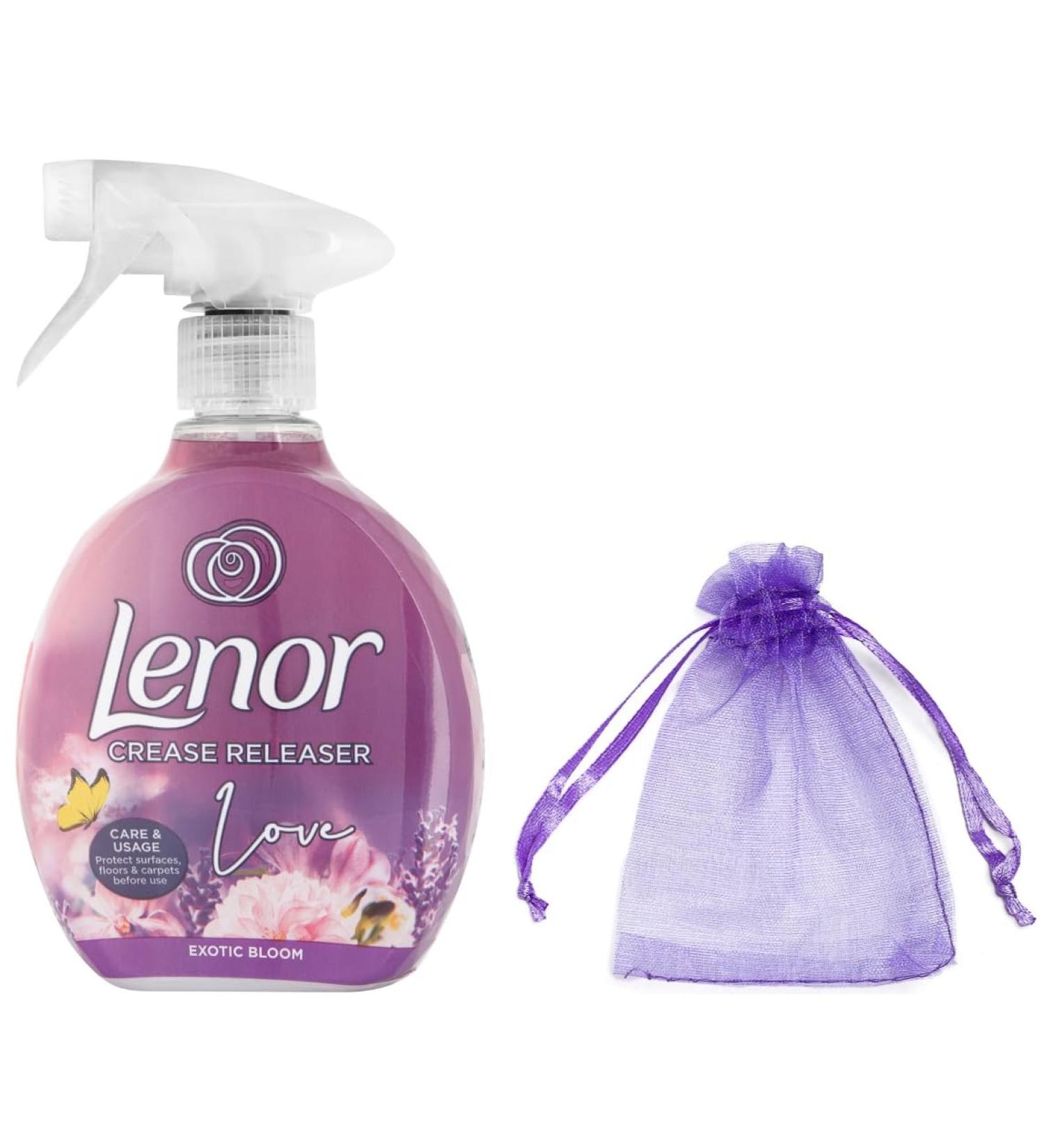 Lenor Crease Releaser Spray 500ml Removes Creases in Fabric + Our Gift for You: Organza Bag Size: 9x7x0.1cm - Choose 1 Fragrance (Exotic Bloom Scent) - Buy Online on GoSupps.com