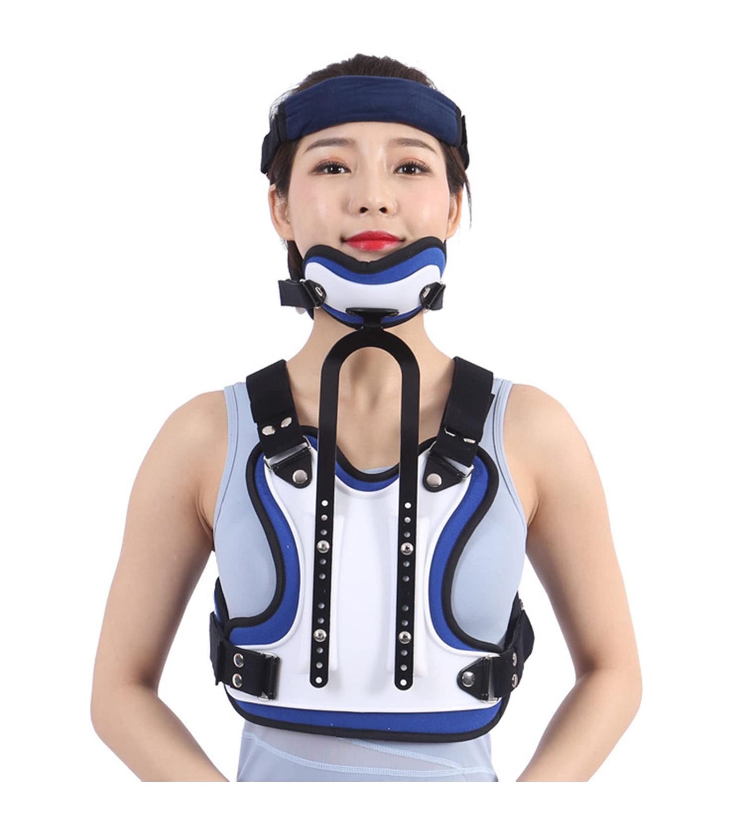 Joyfitness Adjustable Cervical Orthosis - Head & Neck Support for Cervical Spine Rehabilitation | Premium Quality Blue - Buy Online on GoSupps.com