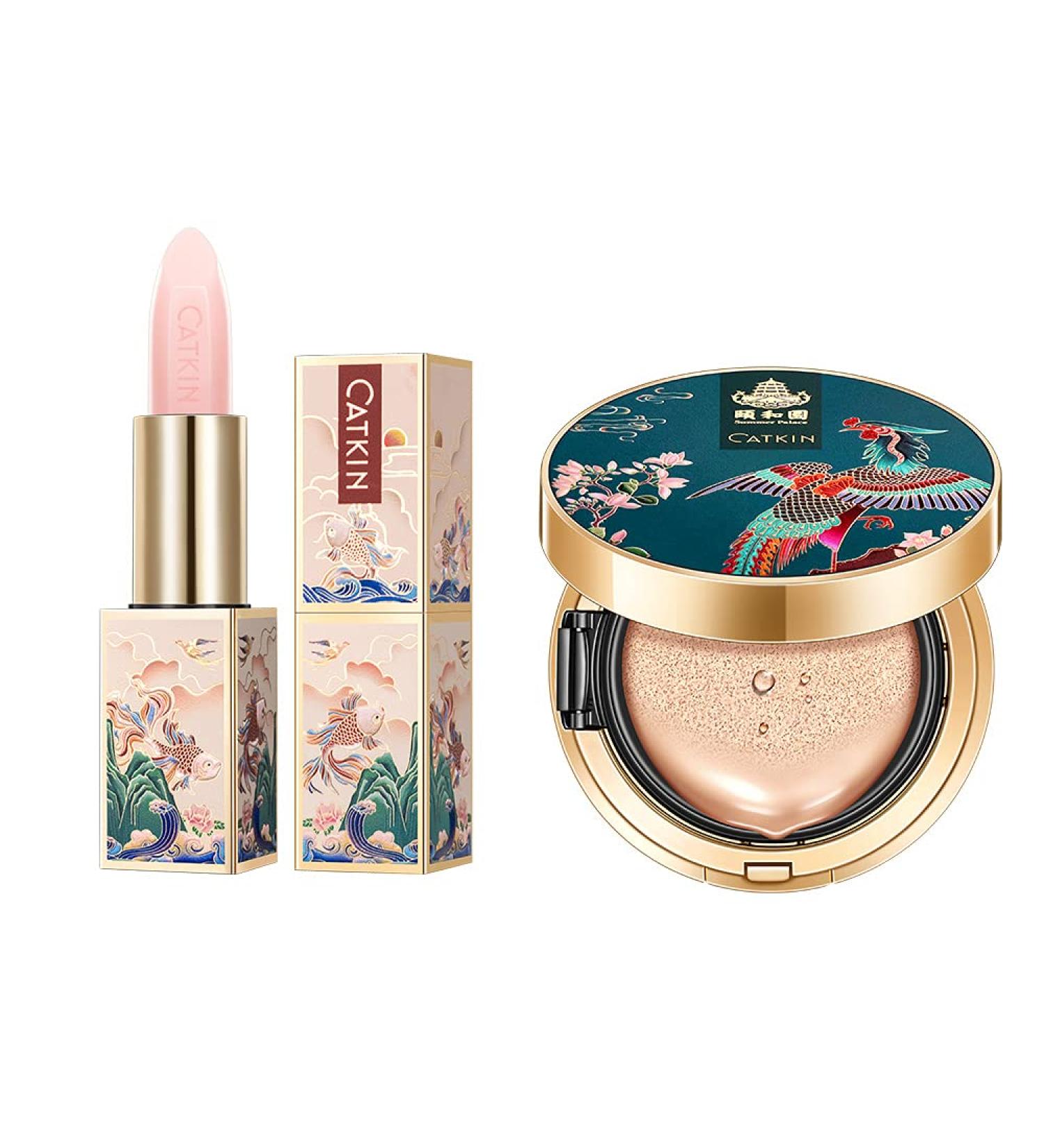 CATKIN 2Pcs Makeup Set: Moisturising Lip Balm C01 + BB Cream Air Cushion Foundation C01 - Buy Online on GoSupps.com