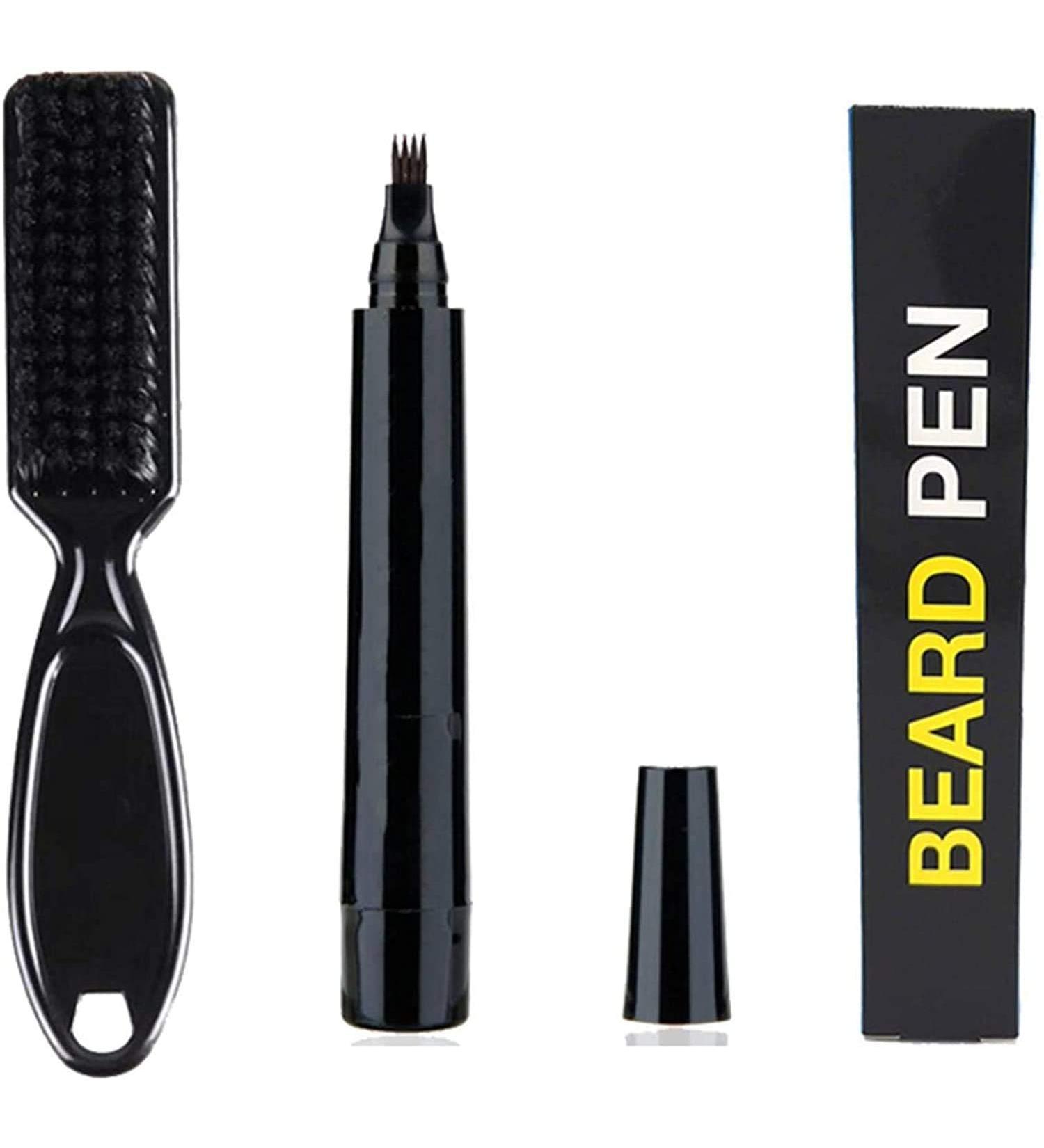 Beard Filling Pen Kit - Waterproof Long Lasting Coverage & Natural Finish for Stylish Beards and Eyebrows (Brown) | International Shipping - Buy Online on GoSupps.com