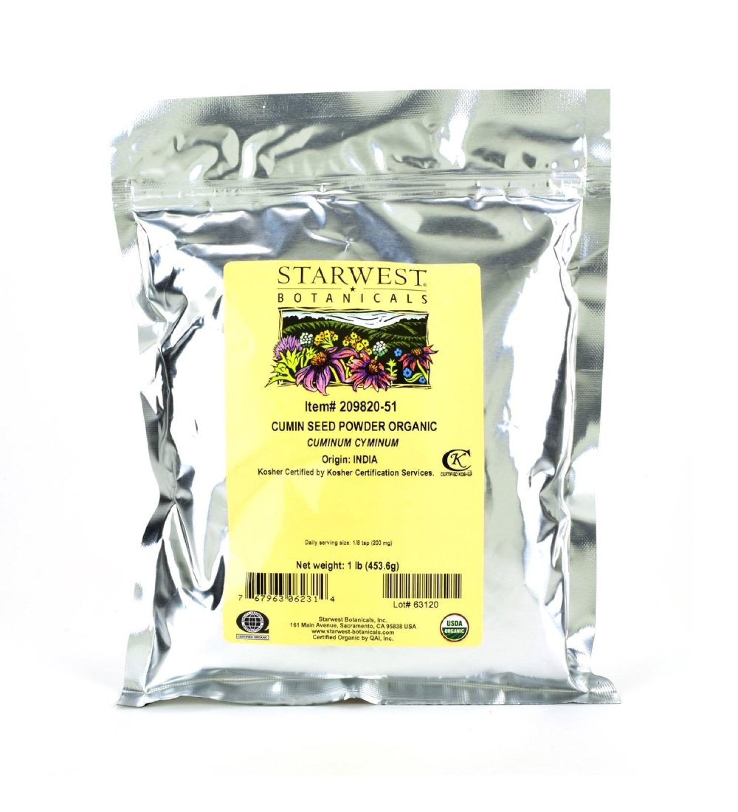Starwest Botanicals Organic Cumin Seed Powder 1 lb (453.6 g)