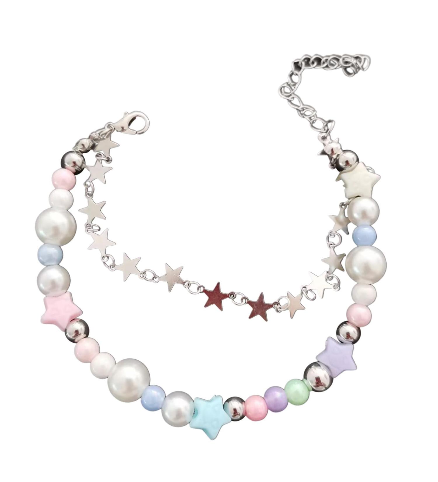 Kuaiyiju Handmade Harajuku Pentagram Bracelet | Trendy Star Trailer Wrist Chain for Women & Teens - Buy Online on GoSupps.com