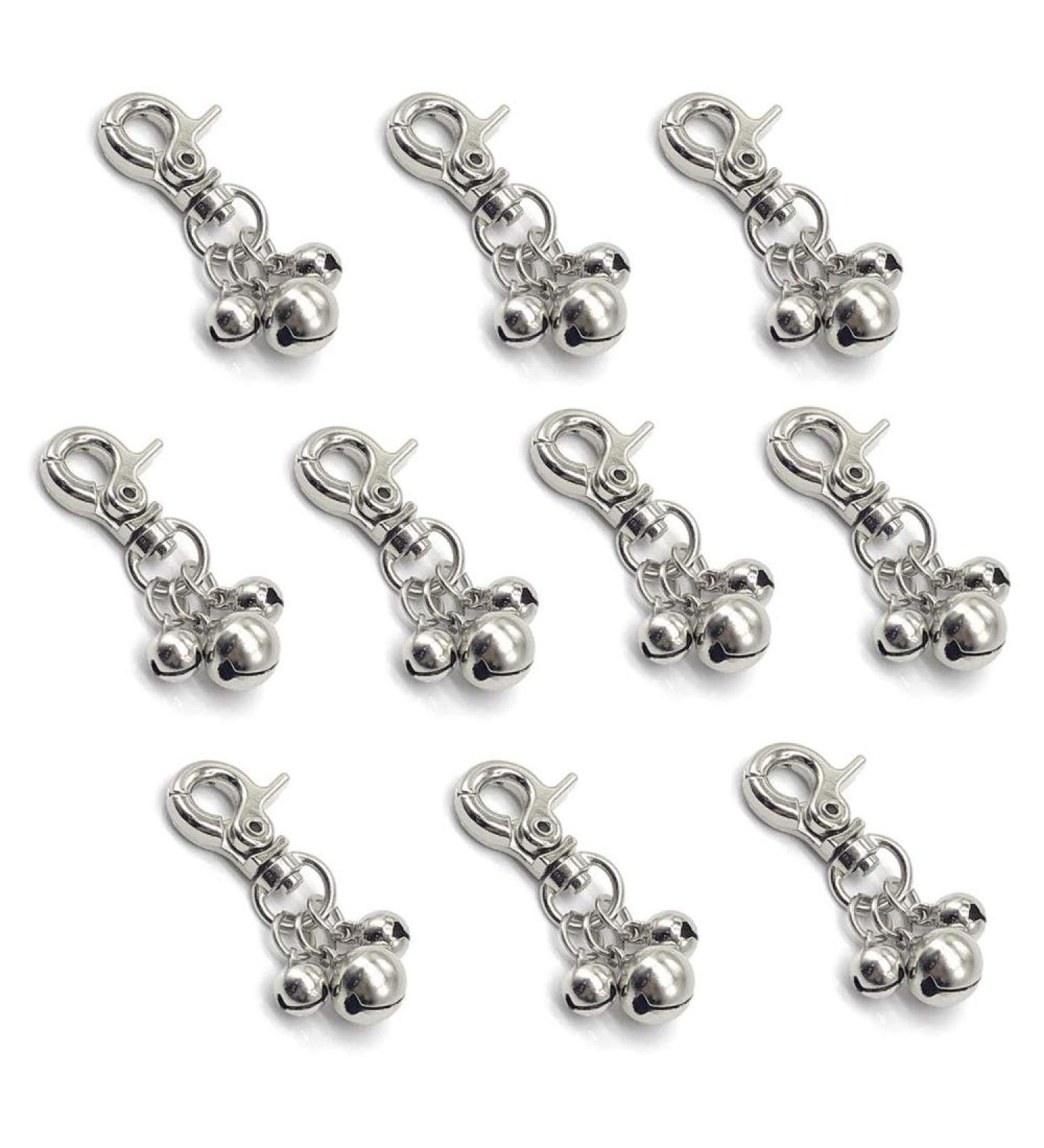 10 Pieces Dog Cat Collar Bells Bells For Pet Training with Key Rings Necklace Collar Decoration - Buy Online on GoSupps.com