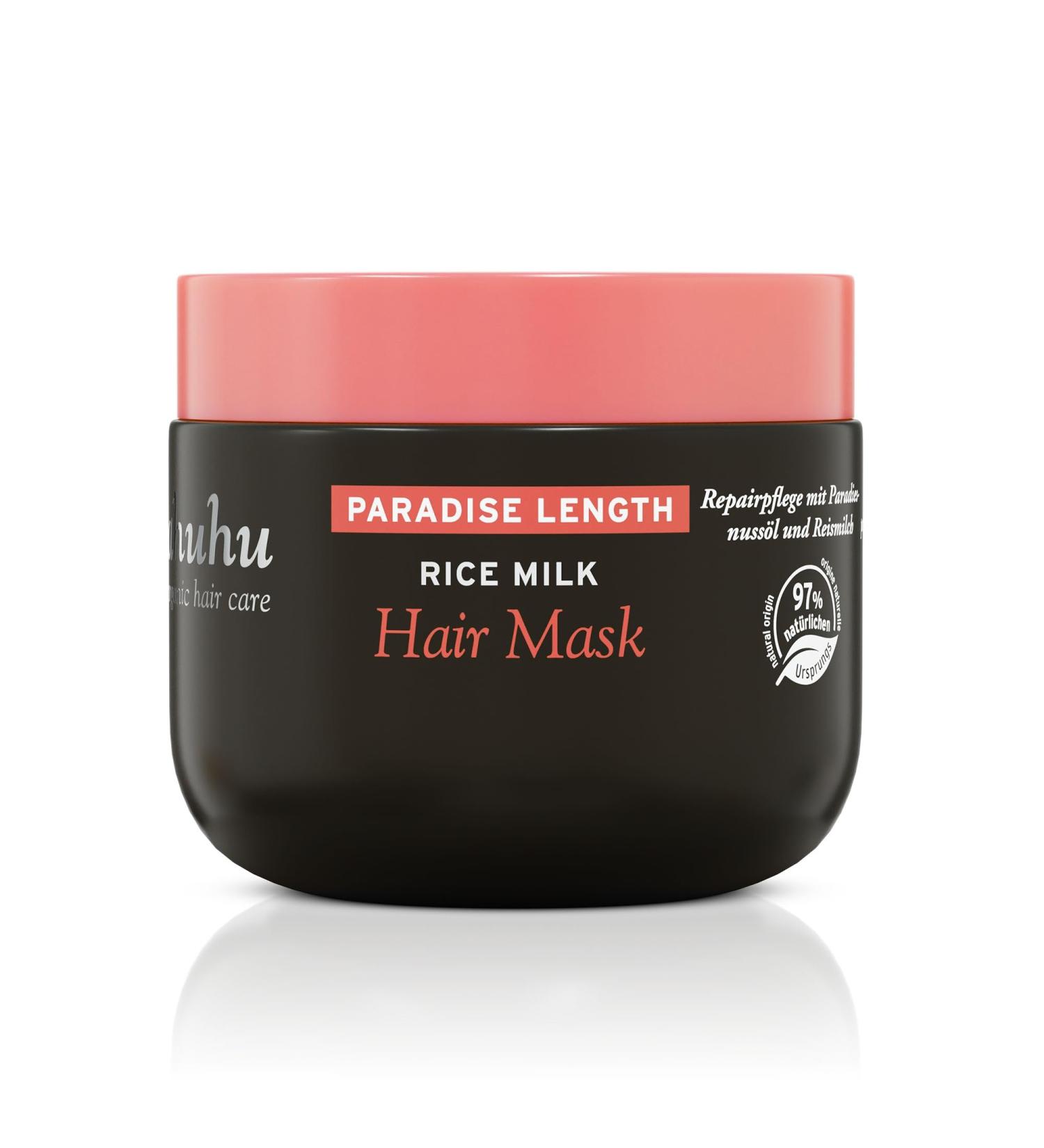 Ahuhu Paradise Langth Rice Milk Hair Mask (150ml) - Regenerating Vegan Hair Care for Long Vital Hair - Intensive Repair & Construction with Rice Milk & Shea Butter - Buy Online on GoSupps.com