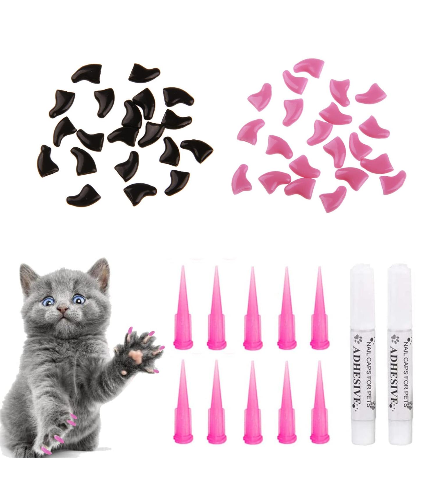 Seminismar 40pcs Cat Nail Covers - Soft Claw Protector & Safe Anti-Scratch Paw Caps for Cats & Dogs (Size M) - Buy Online on GoSupps.com