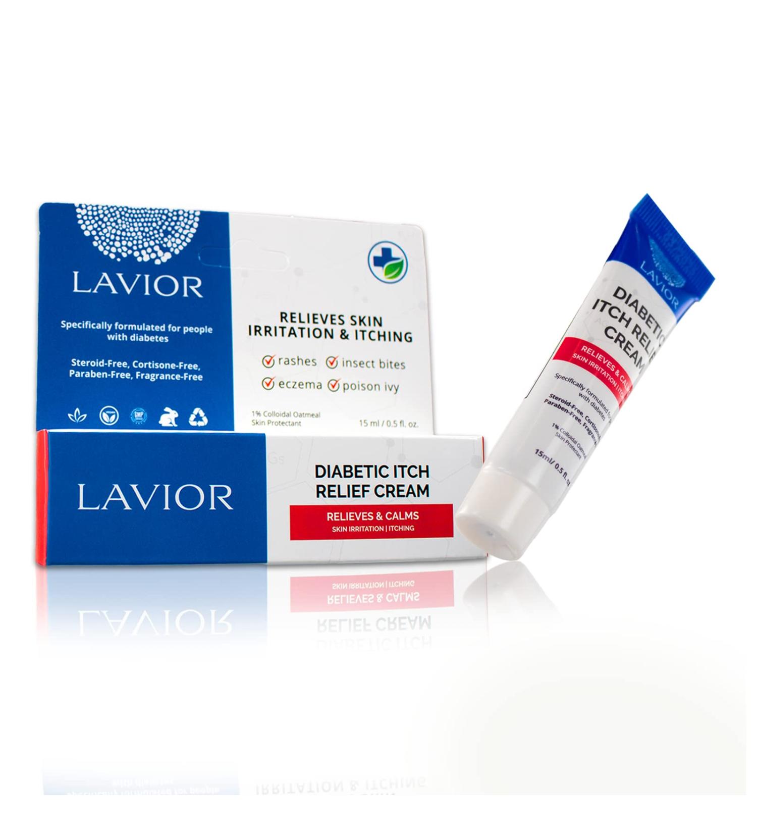 Lavior Diabetic Itch Relief Cream - Colloidal Oatmeal & Botanicals for Dry Skin - Non-Greasy, Steroid-Free - Pack of 1 - Buy Online on GoSupps.com