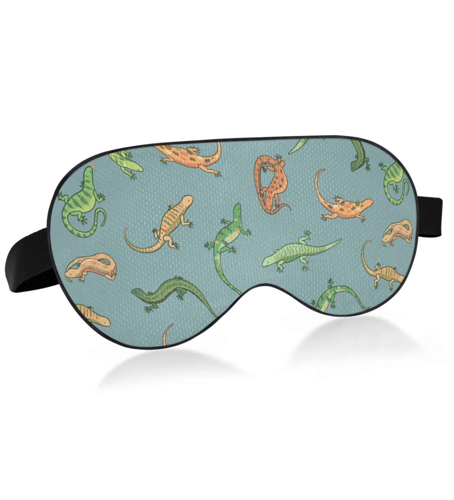 Lizard Cartoon Sleep Mask | Light Blocking Eye Mask for Travel & Naps - Adjustable Soft Cover for Men & Women - Buy Online on GoSupps.com