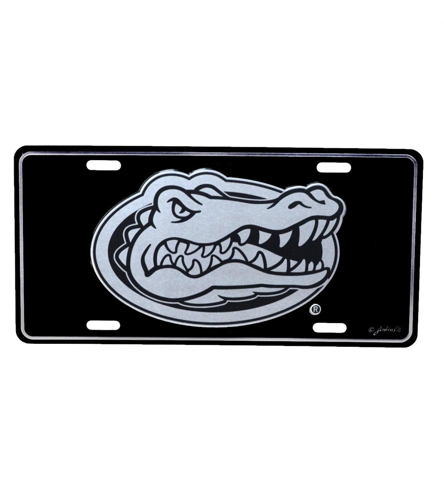 TG,LLC Treasure Gurus University of Florida Gators Black Mirrored License Plate