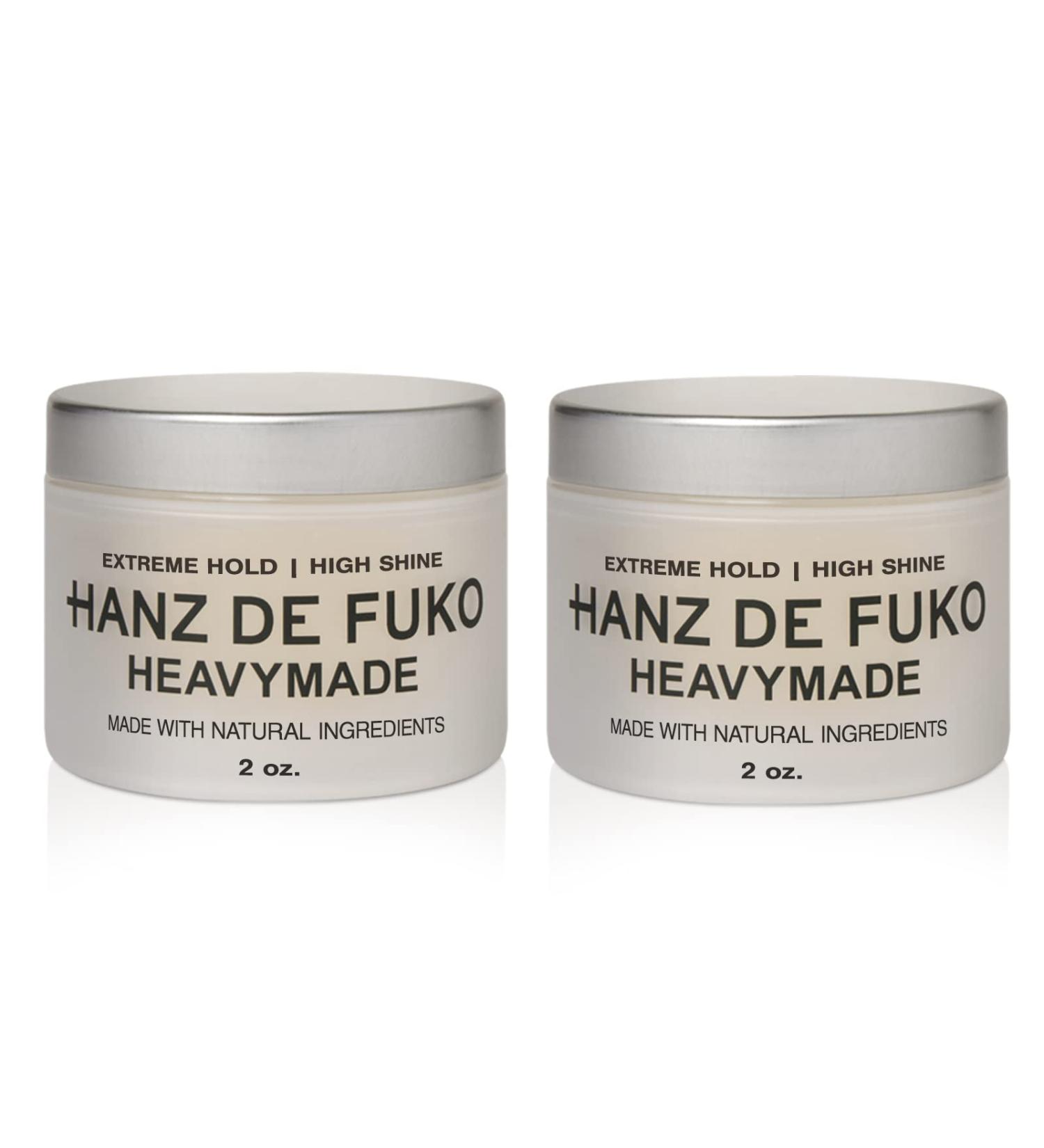 Hanz de Fuko Heavymade Pomade 2 oz. 2 Pack | Extreme Hold & High Shine | Vegan & Organic - Buy Online on GoSupps.com
