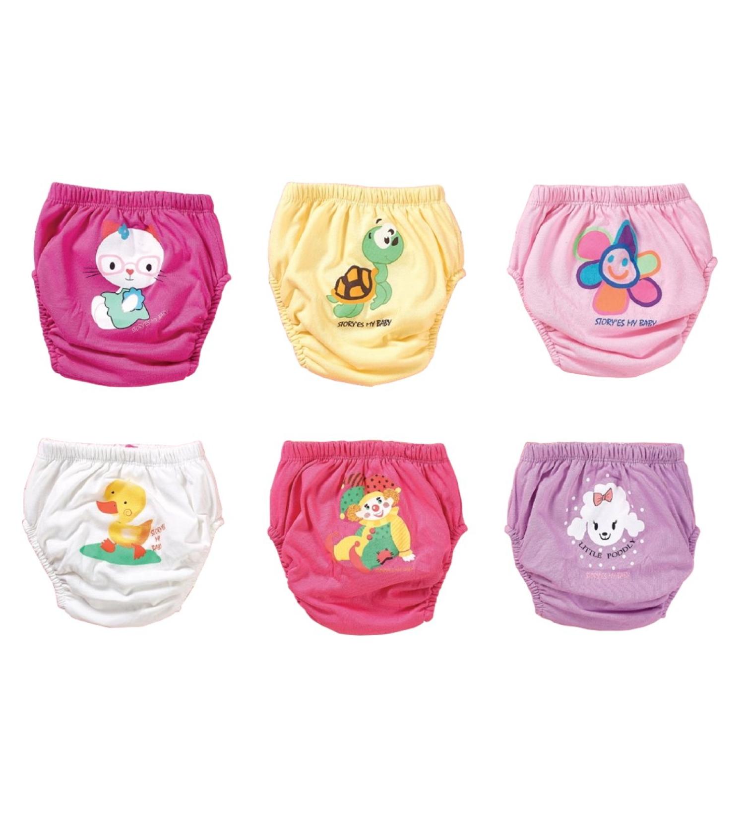 Ozyol Trainer Pants 6-Pack | Reusable Learning Diapers for Toilet Training | Baby Underwear for Girls | 110 Animal Designs - Buy Online on GoSupps.com
