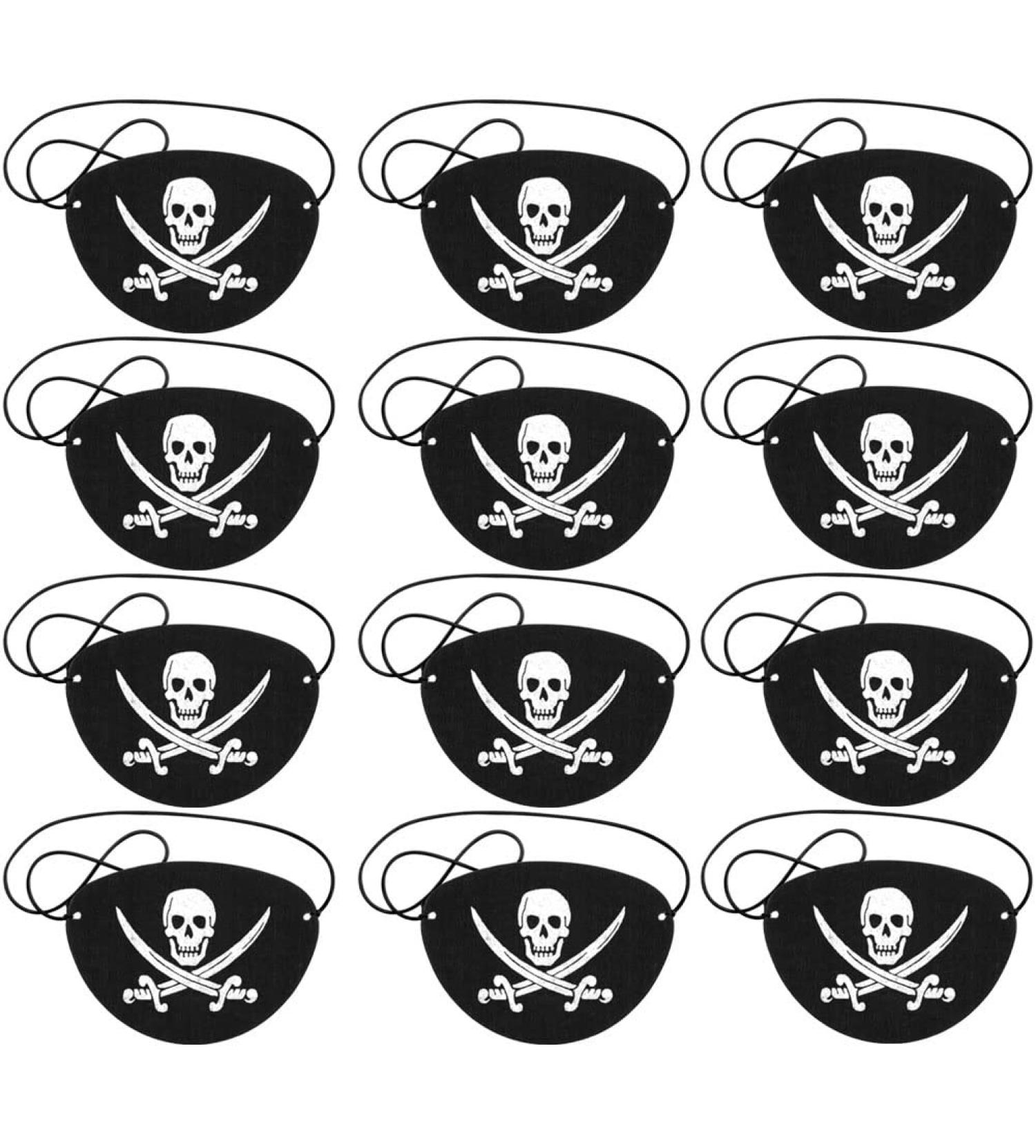 Pirate Eye Patches Black Felt One Eye Sword Skull Caribbean Captain Eye Patches for Halloween Party Christmas and Children Party Favors Costume Prop (12 Pcs) - Buy Online on GoSupps.com