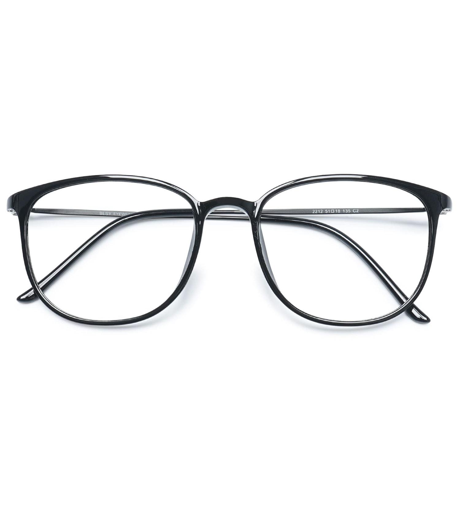 Koosufa Classic Retro Glasses Frames for Men & Women - Ultra Light Thin Panto Nerd Glasses with Case - Stylish TR90 Black Frames - Buy Online on GoSupps.com