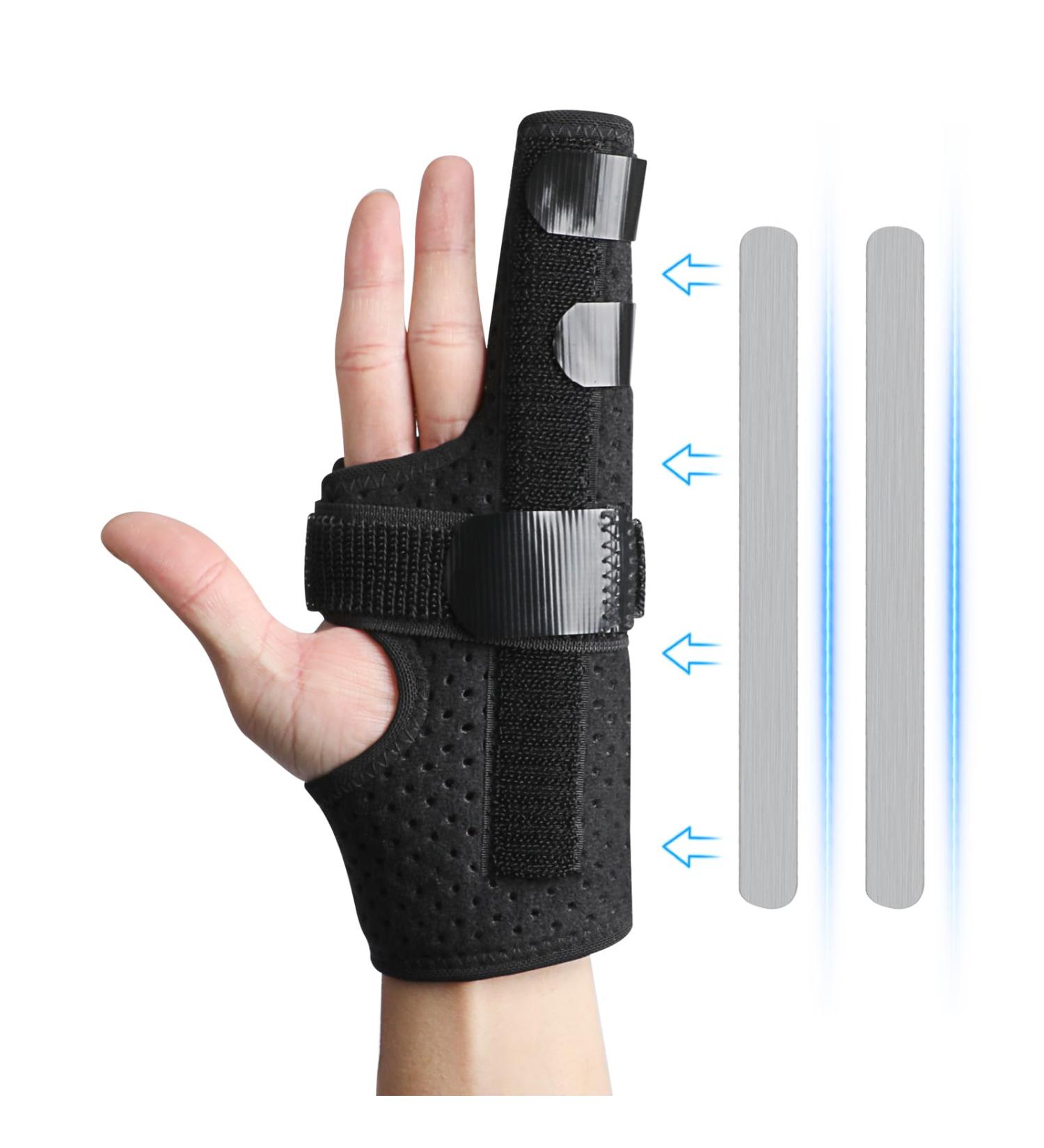 Buy Pinky Finger Splints - Trigger Finger Support Brace for 4th & 5th Finger Injuries - Medium Size Left & Right Hand International Shipping - Buy Online on GoSupps.com