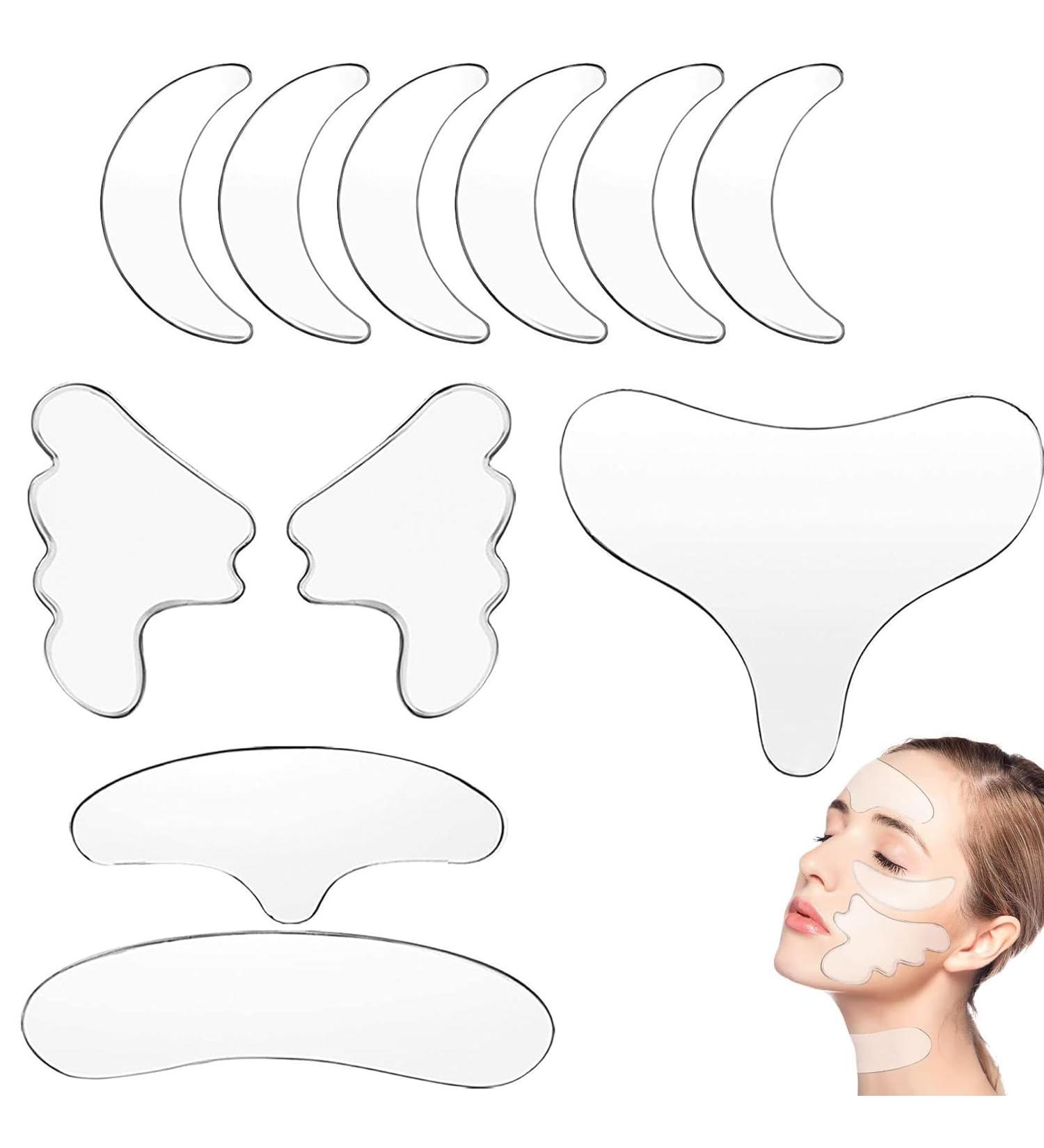 11 Pieces Wrinkle Patches Set Reusable Silicone Face Patches Transparent Silicone Chest Patches for Neck Forehead Eye Mouth Remover Smoothing Skin Care to Reduce Fine Wrinkles. - Buy Online on GoSupps.com