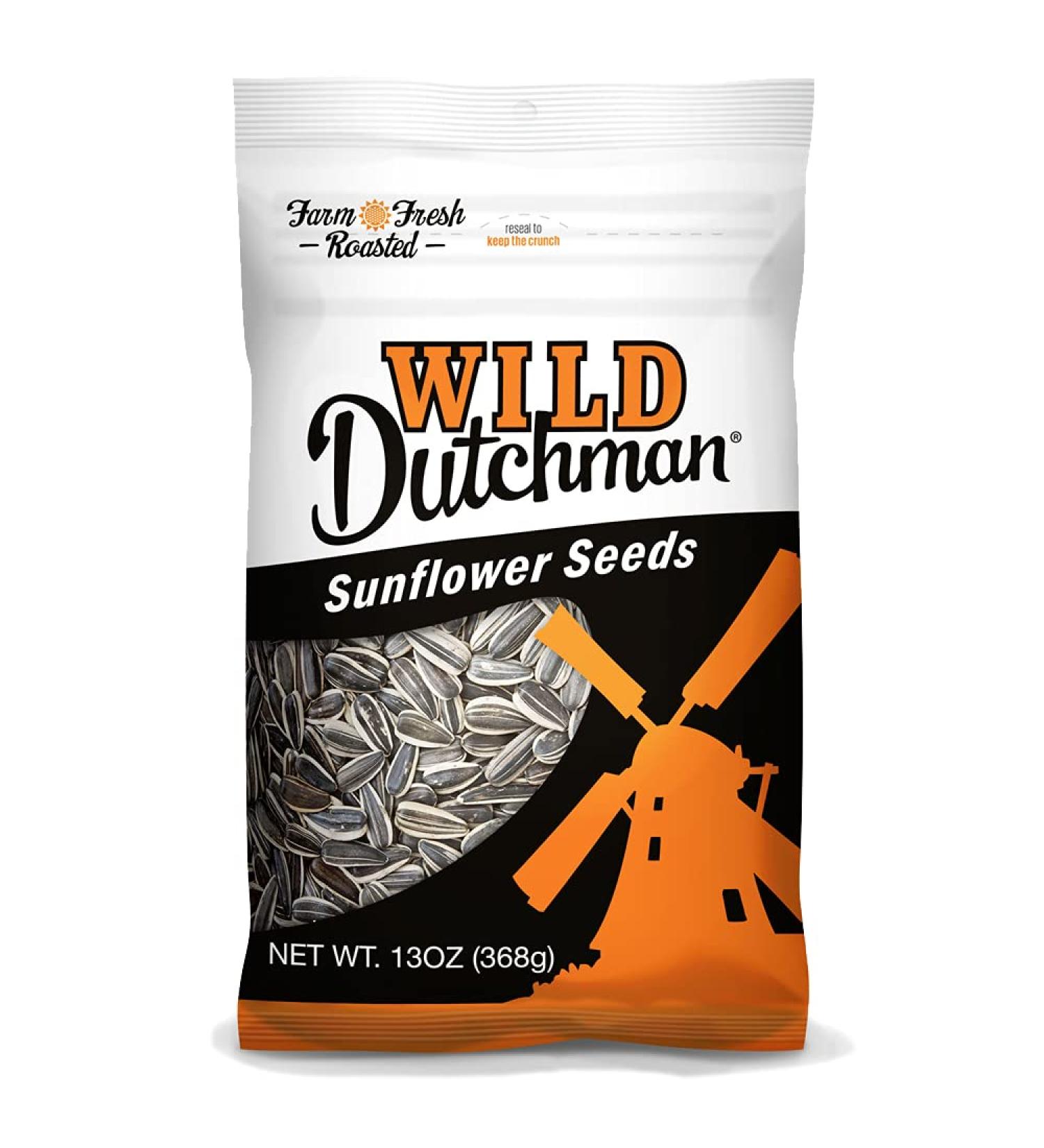 Wild Dutchman Roasted Sunflower Seeds | Mouth Friendly Recipe for All Day Snacking | 13oz (Pack of 12) - Buy Online on GoSupps.com