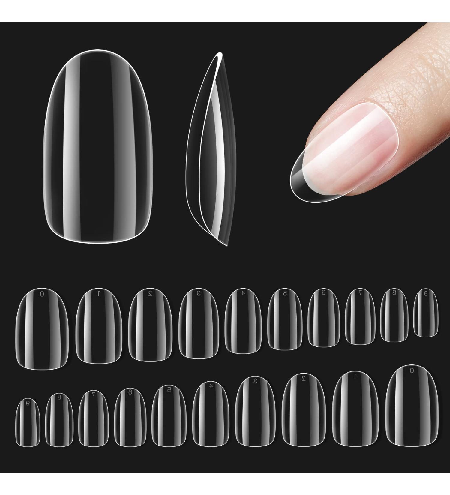 Beetles Gel Nail Tips - 500 Pcs Clear Short Oval False Nails for Easy DIY Extensions & Gel Polish - Buy Online on GoSupps.com