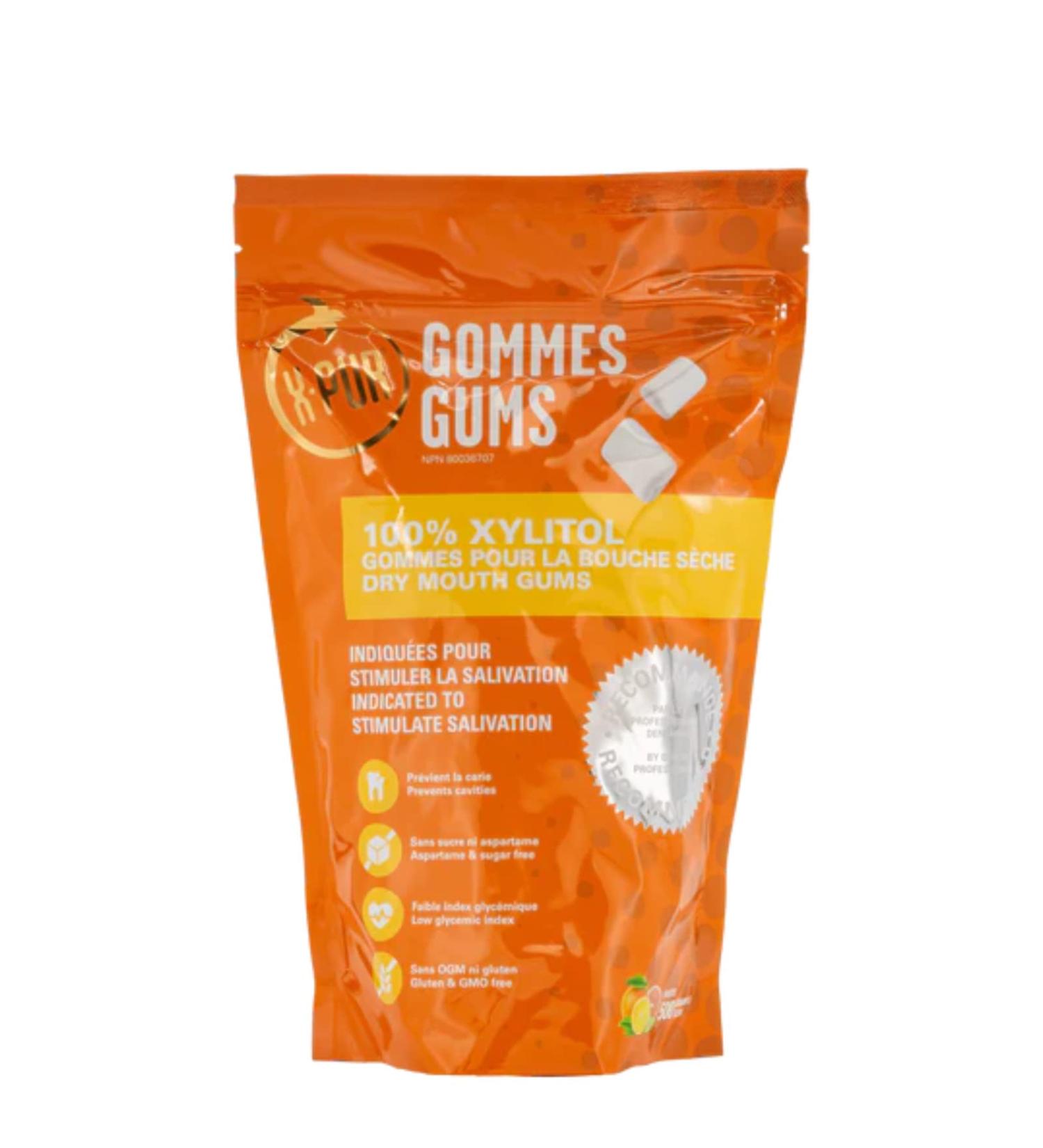 X-PUR - Xylitol Gum For Dry Mouth And Bad Breath - Fruit Flavored Xylitol Gum - Perfect For Diabetics - Stimulates Saliva - 100% Natural - Gluten Free GMO Free - Bag of 500 Gum - Buy Online on GoSupps.com