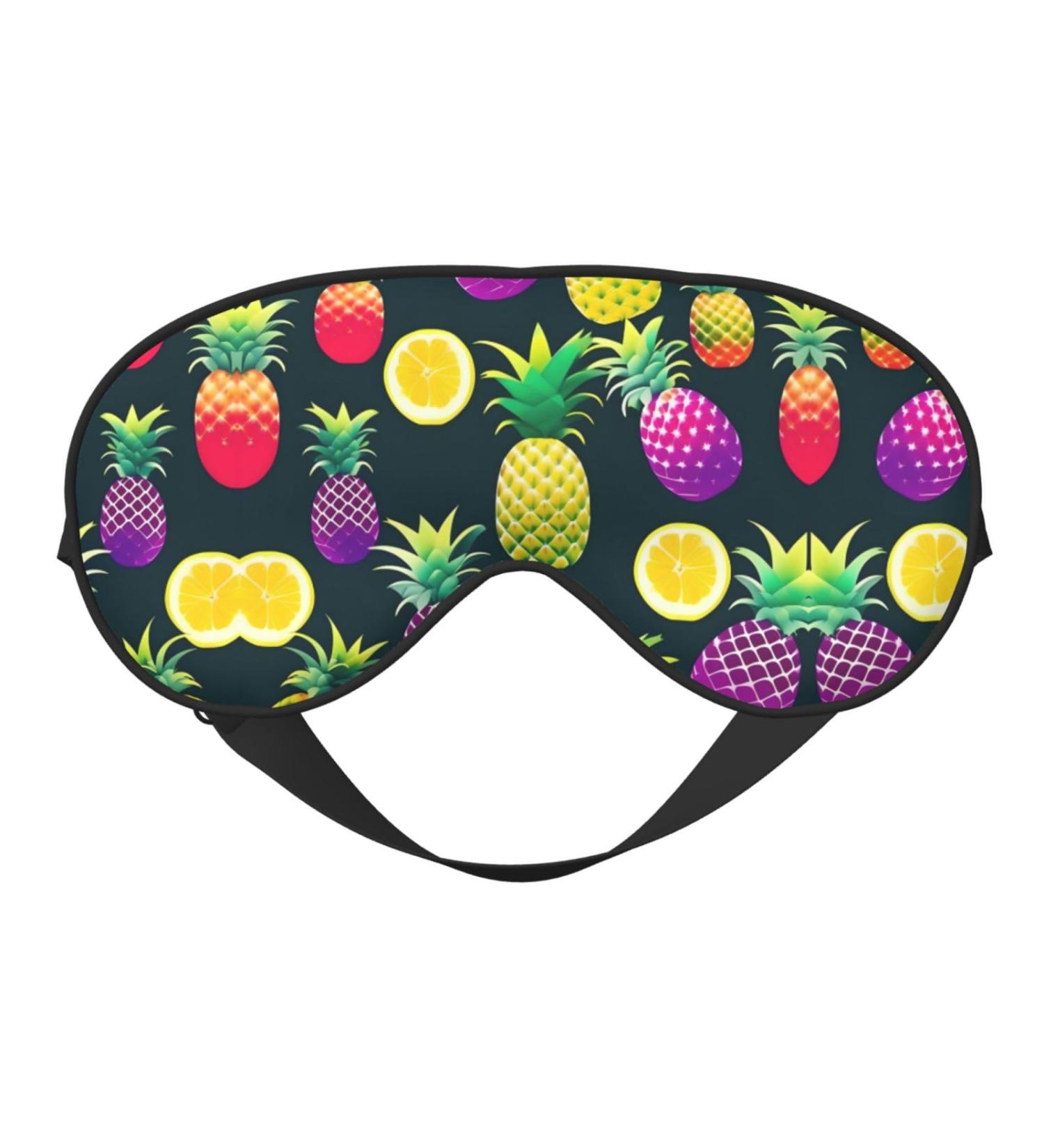 SSIMOO Colorful Pineapple Print Eye Mask - Double-Sided Soft & Light Blocking for Better Sleep Quality - International Shipping Available - Buy Online on GoSupps.com