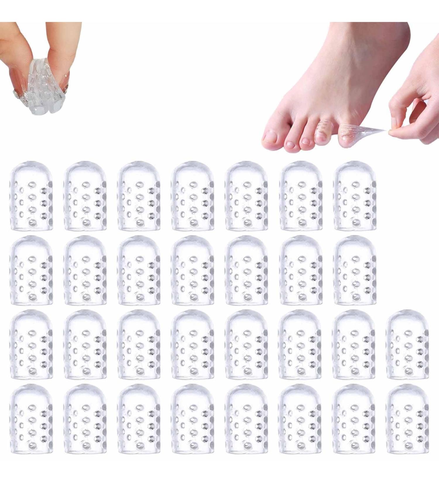 Silicone Anti-Friction Toe Protector - Gel Toe Covers for Pain Relief Blisters Calluses & Corns (30pcs) - Soft & Breathable Foot Care Solution - Buy Online on GoSupps.com