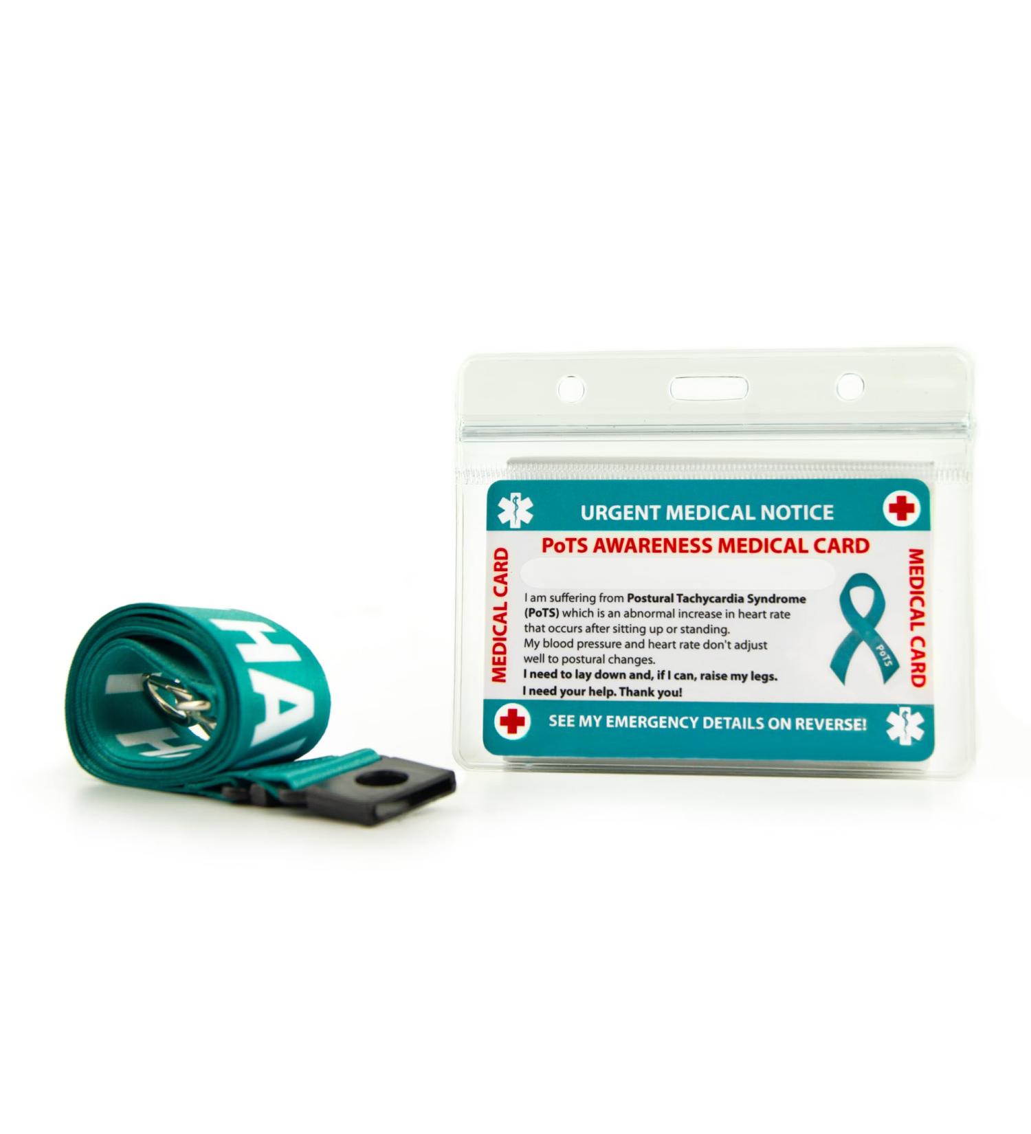 Postural Orthostatic Tachycardia Syndrome (POTS) Medical Card & Lanyard | Emergency Contact & Writing Panel | POTS Awareness Accessory - Buy Online on GoSupps.com