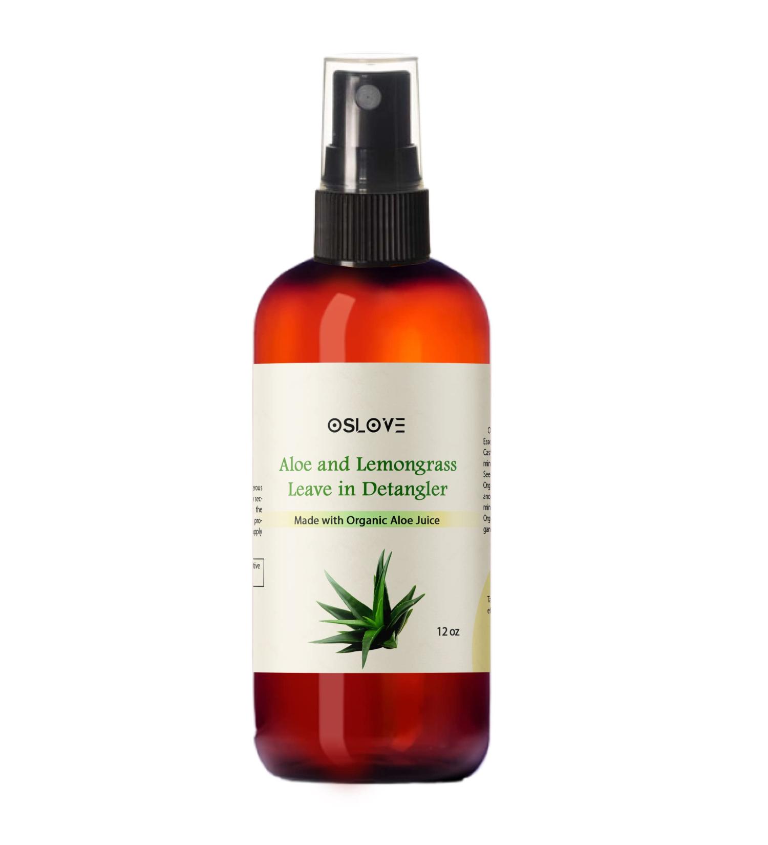 Oslove Aloe and Lemongrass Leave-in Detangler Spray - Organic Aloe Juice - 12oz | Shop Internationally - Buy Online on GoSupps.com