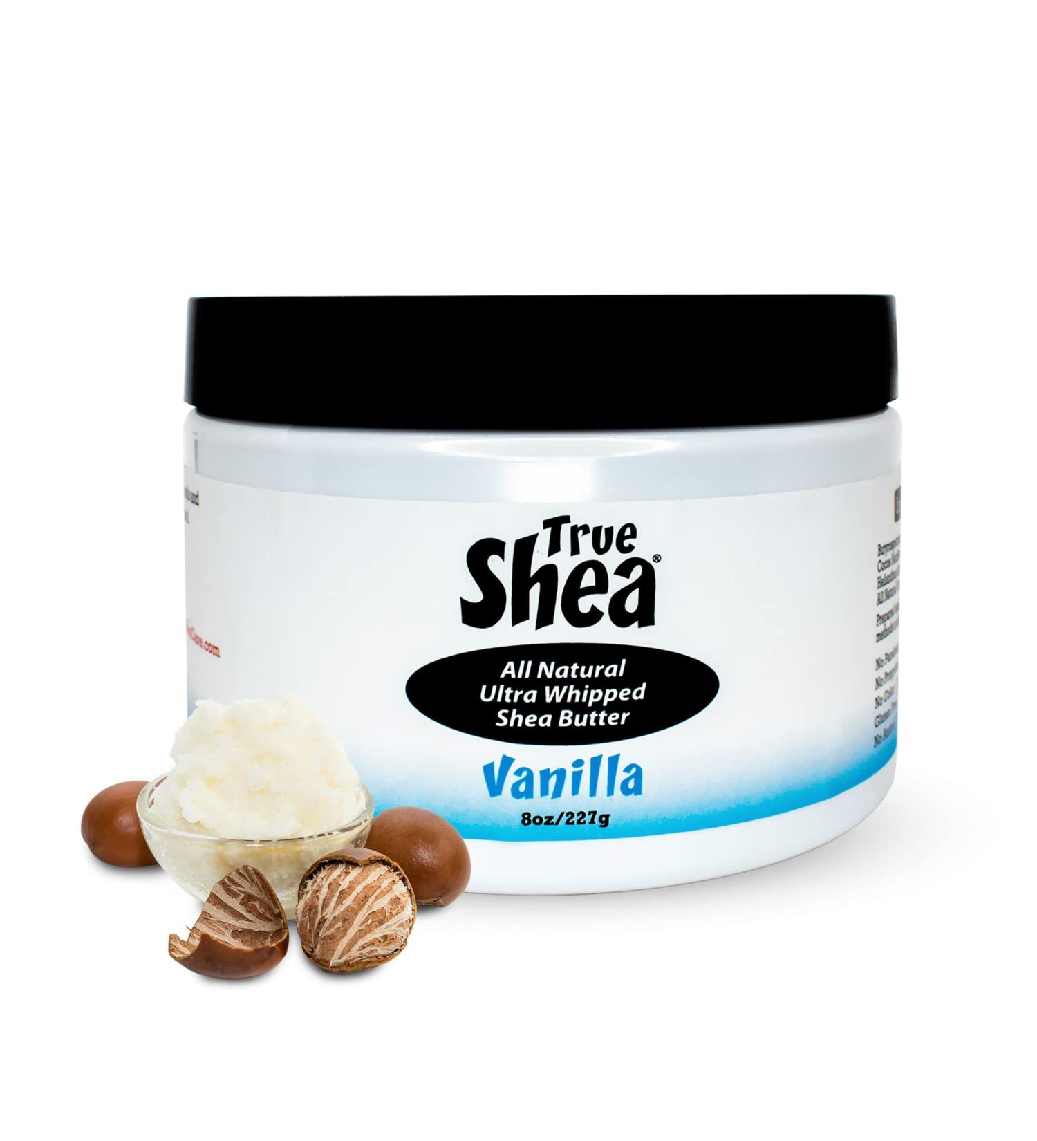 Vanilla-Scented Moisturizing Whipped Shea Butter | All-Natural Skincare Must-Have with Raw Shea, Sunflower & Coconut Oil | 8 oz - True Shea - Buy Online on GoSupps.com