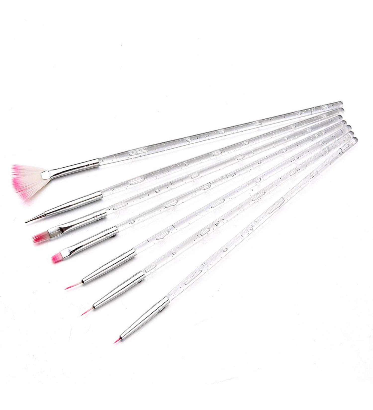 7pcs Nail Art Brushes Set - Professional & Home Use Embossing Liner Pens for Nail Painting - Buy Online on GoSupps.com