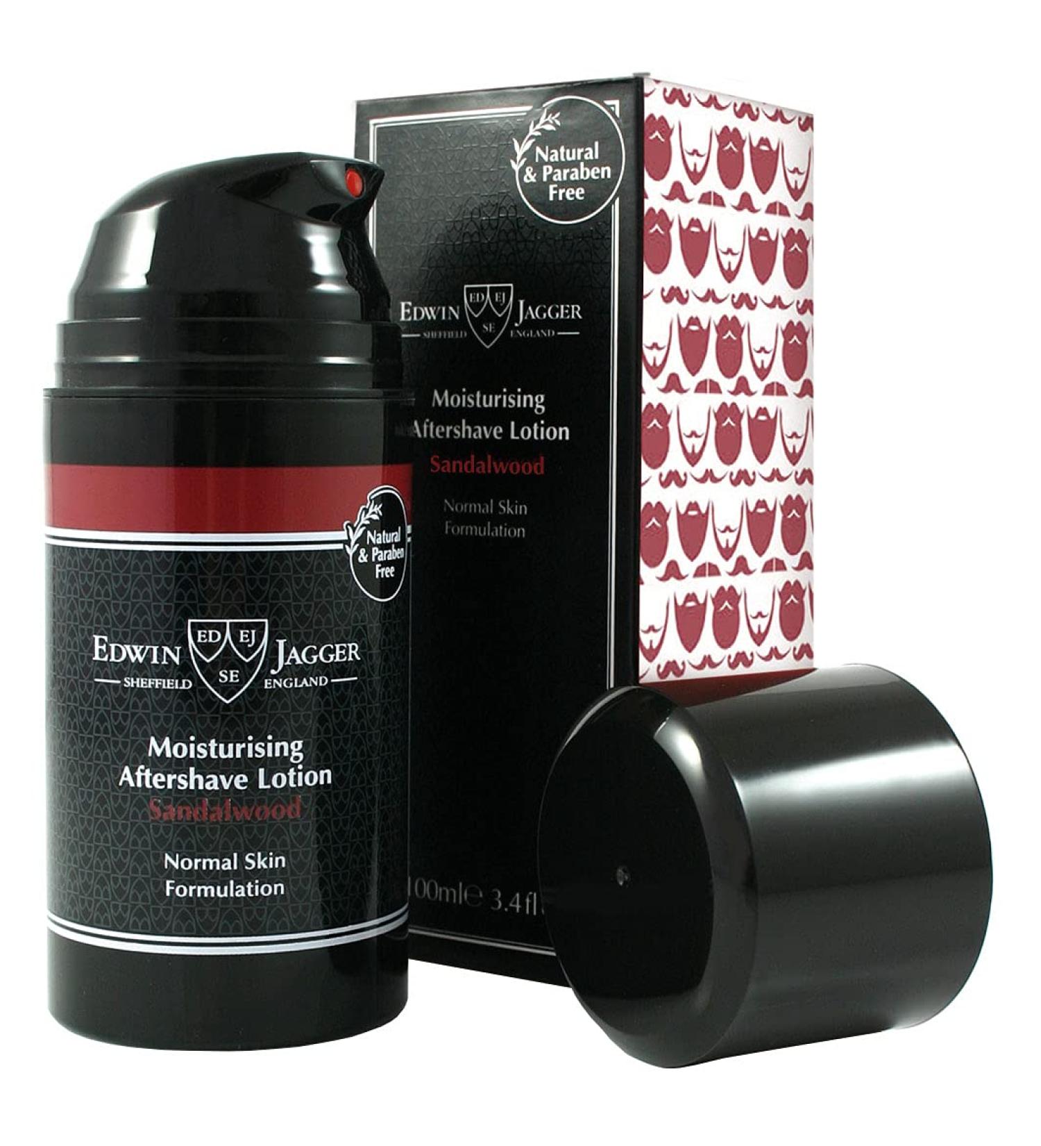 Edwin Jagger 99.9% Natural Moisturising Aftershave Lotion - Sandalwood 3.4-Ounce