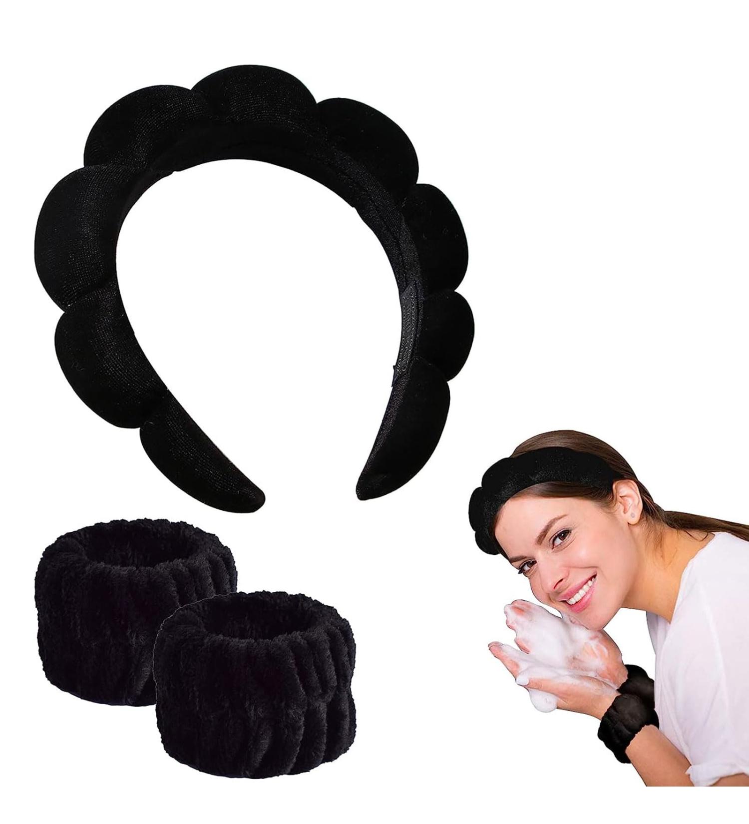 Buy Gugugo Headband Wrist Joint Set - 3 Piece Makeup & Skincare Hair Band Set | Sponge & Terry Fabric | Ideal for Facial Cleaning & Showers - International Shipping Available - Buy Online on GoSupps.com