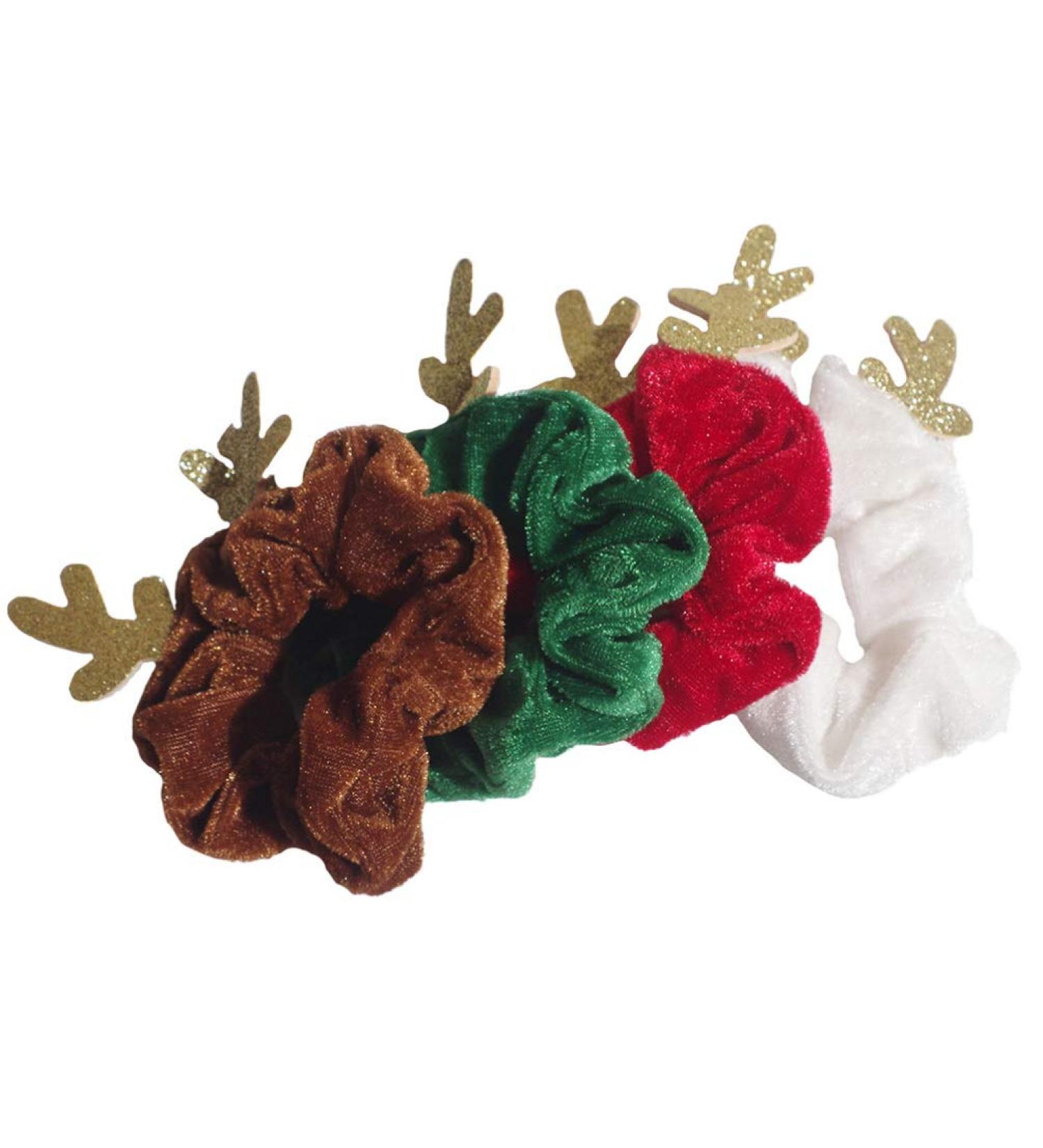 Minkissy 4PC Christmas Hair Ties - Reindeer Elastic Hair Straps & Jewelry for Women & Girls - Perfect Holiday Accessories - Buy Online on GoSupps.com