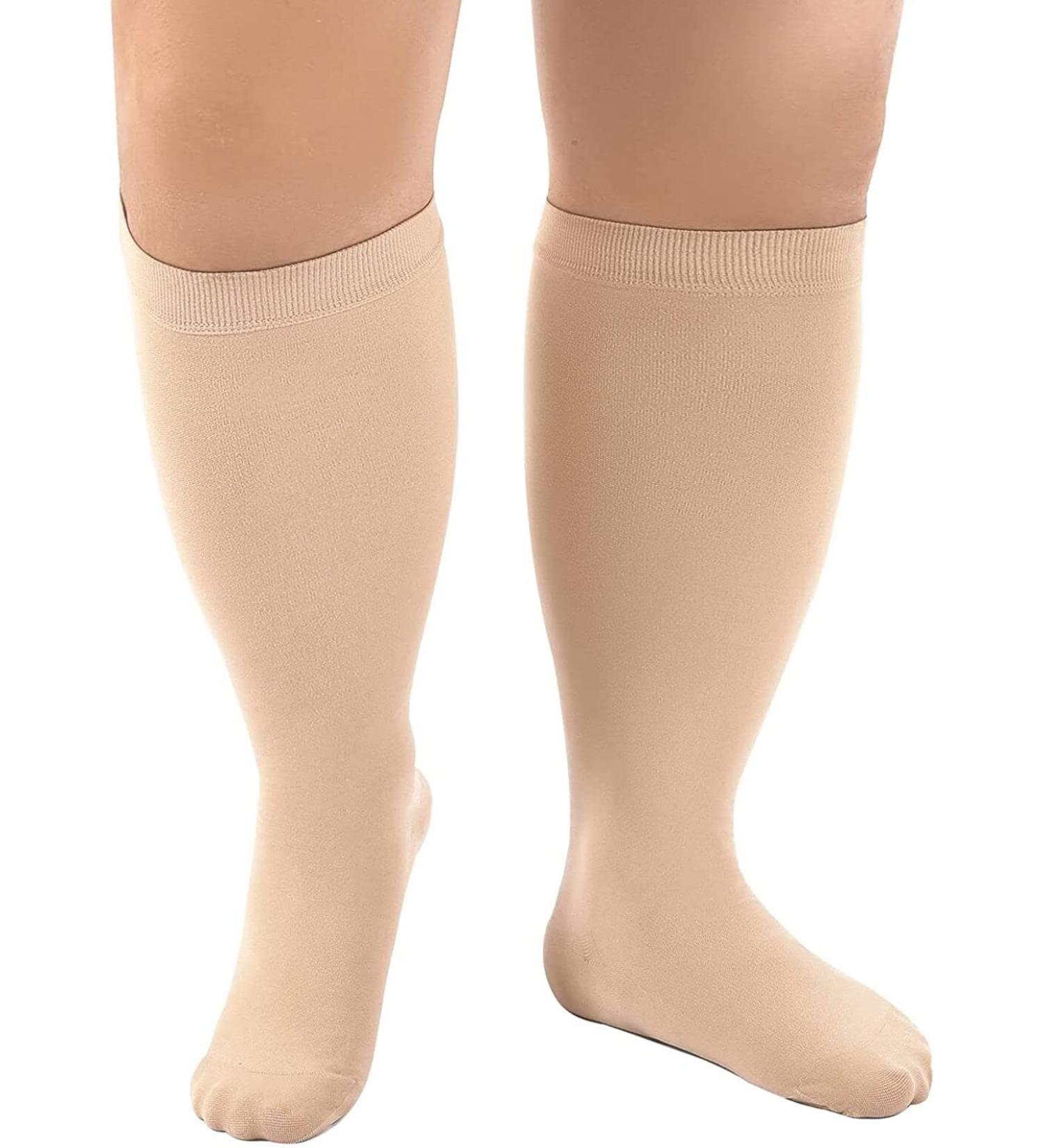 Cheeroyal Double Plus Size Compression Socks 20-30mmHG for Men & Women | Extra Wide Calf & Knee Support - Size 2XL - Buy Online on GoSupps.com