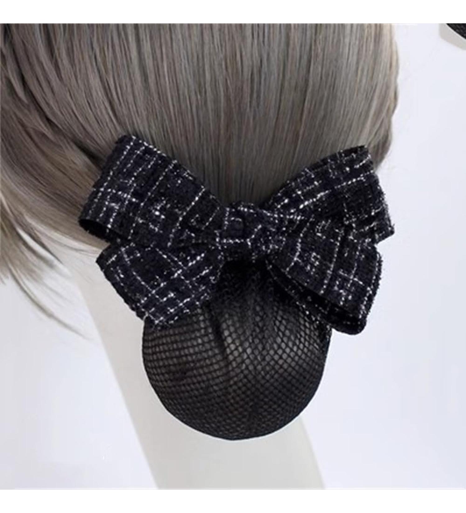 Women Bun Net Nurse Hairnet Work Hairnet(Black Style 2)