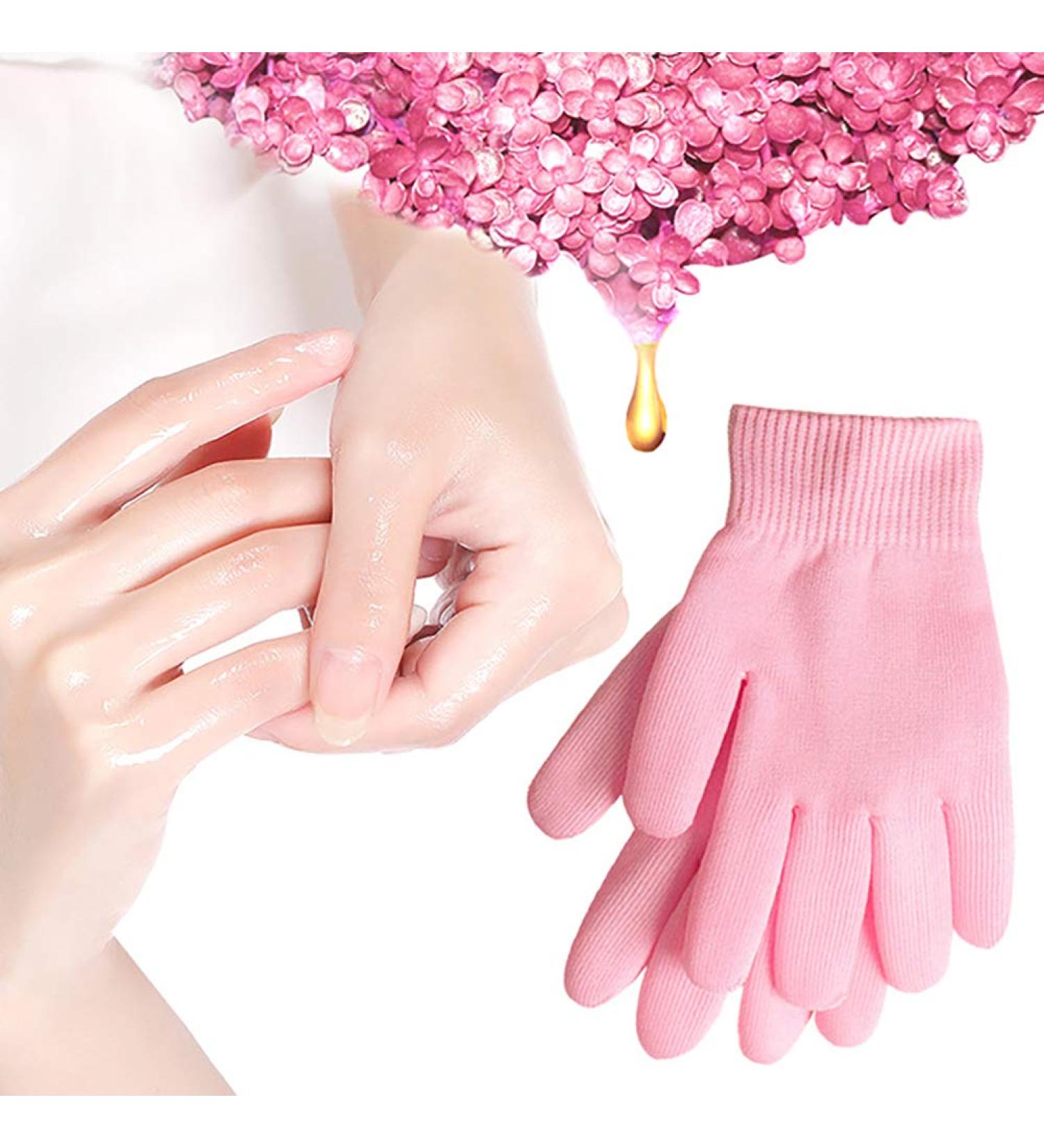 Moisturizing Spa Gloves - Unisex Pink Gel Gloves for Softening & Whitening | Best Spa Treatment - Buy Online on GoSupps.com