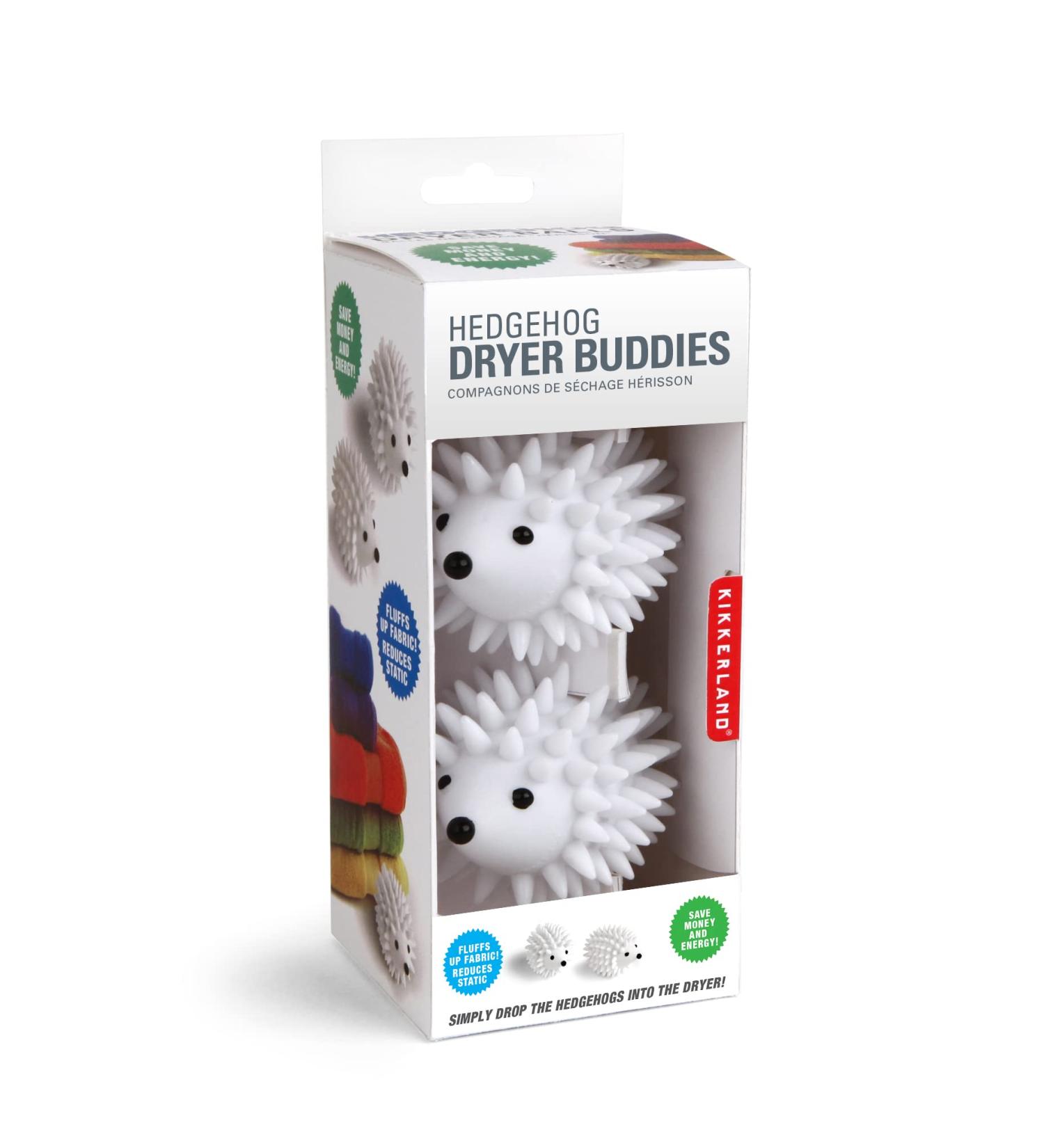Kikkerland Hedgehog Laundry Dryer Balls - Reusable Softener Wrinkle Reducer Saves Drying Time - Set of 2 (Plastic White) - International Shipping Available - Buy Online on GoSupps.com