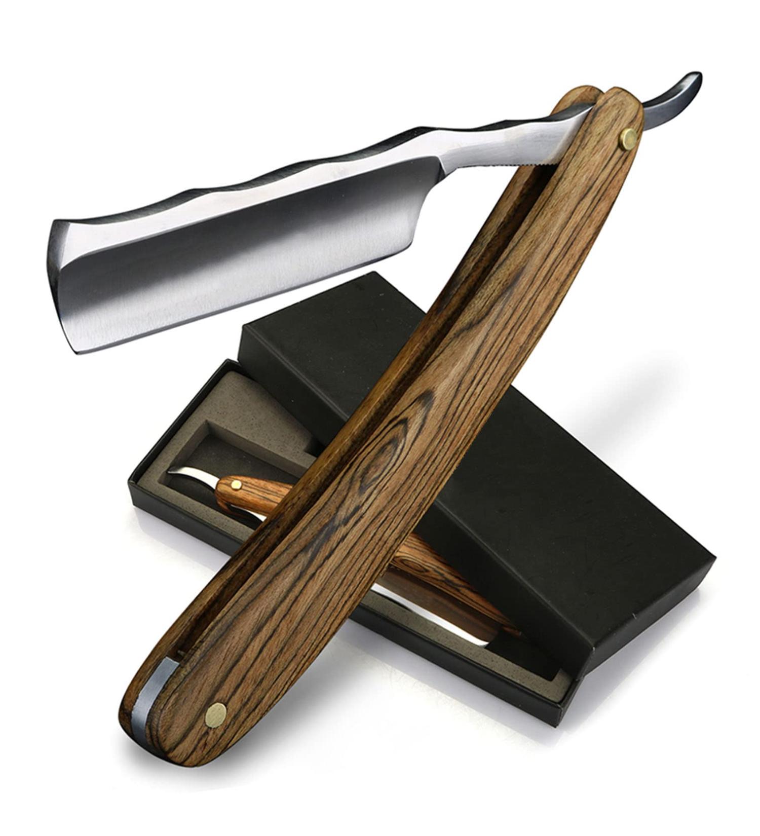 FBITE Sustainable Shaving Set | Straight Razor & Super Badger Hair Brush | Eco-Friendly Grooming Essentials - Buy Online on GoSupps.com